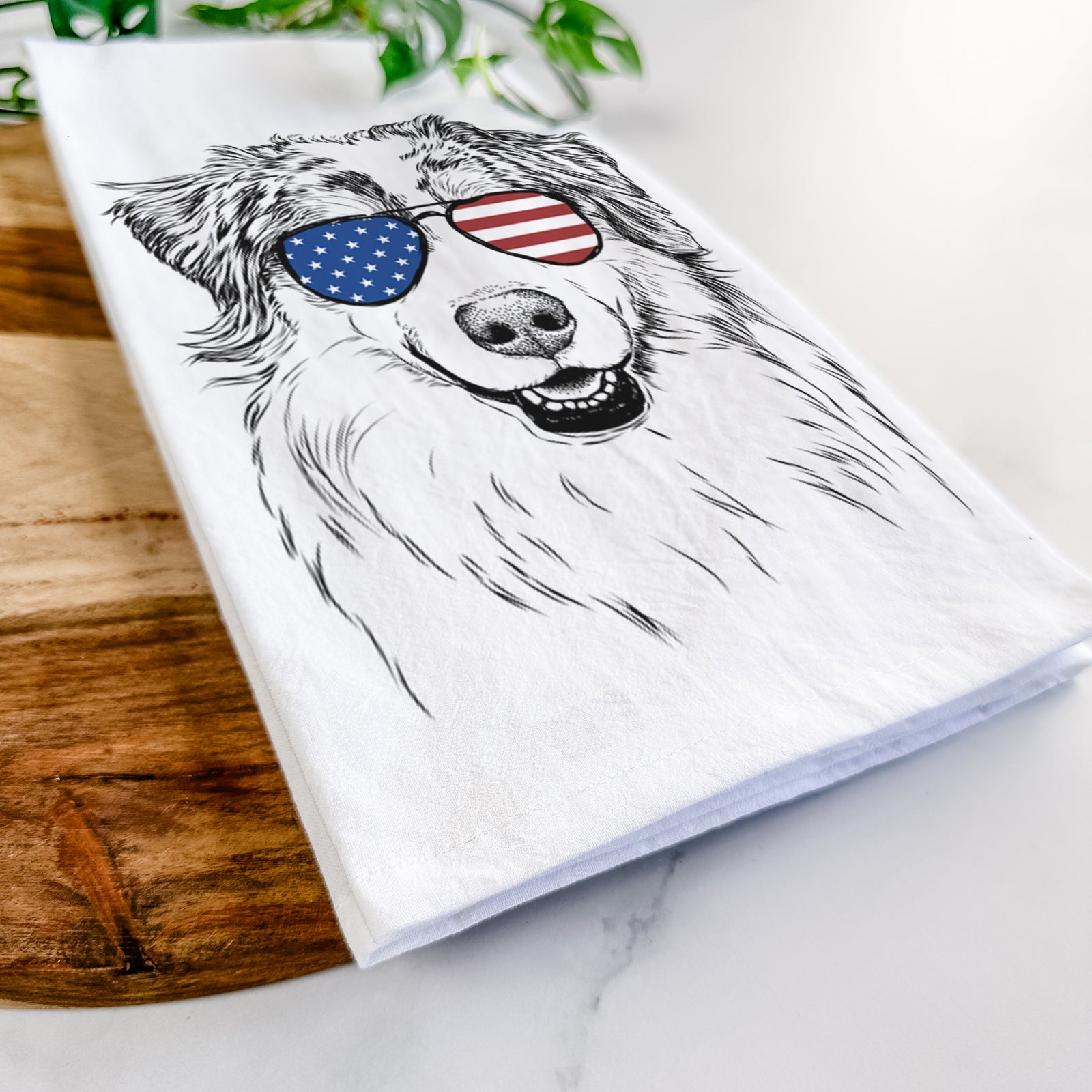 Aonghus the Australian Shepherd Tea Towel