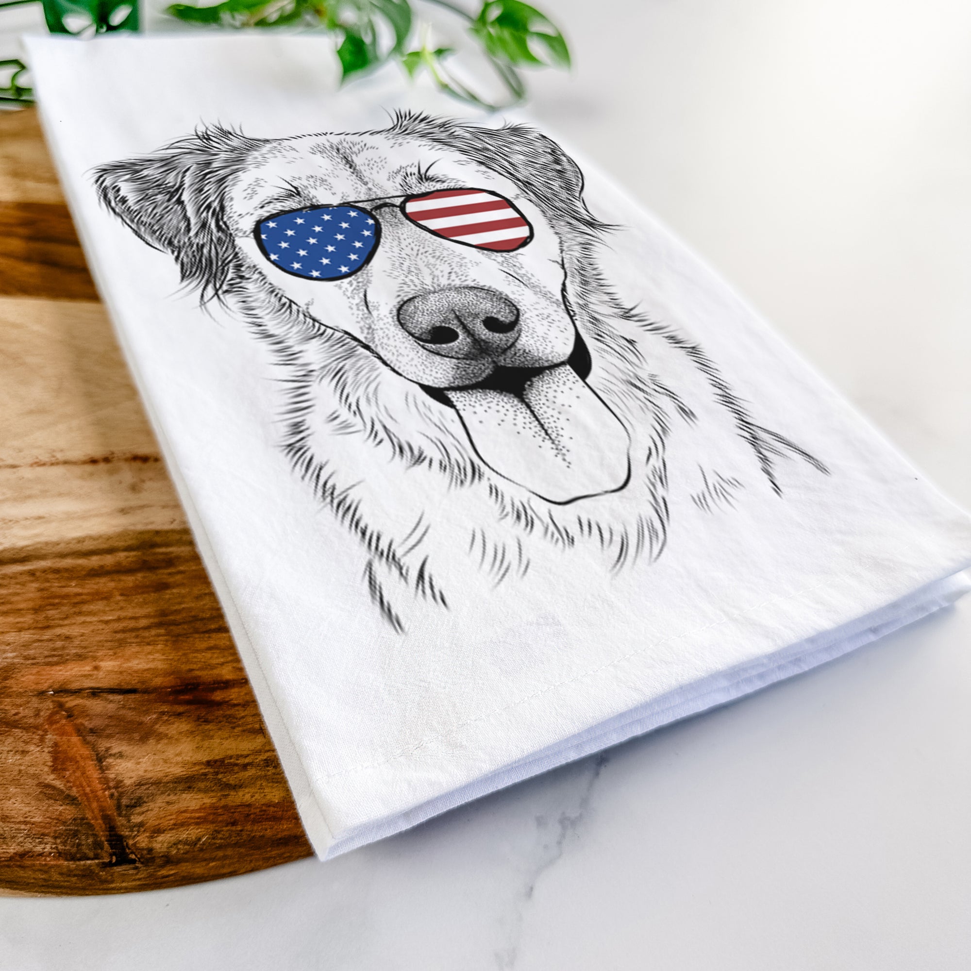 Apollo the Mixed Breed Tea Towel