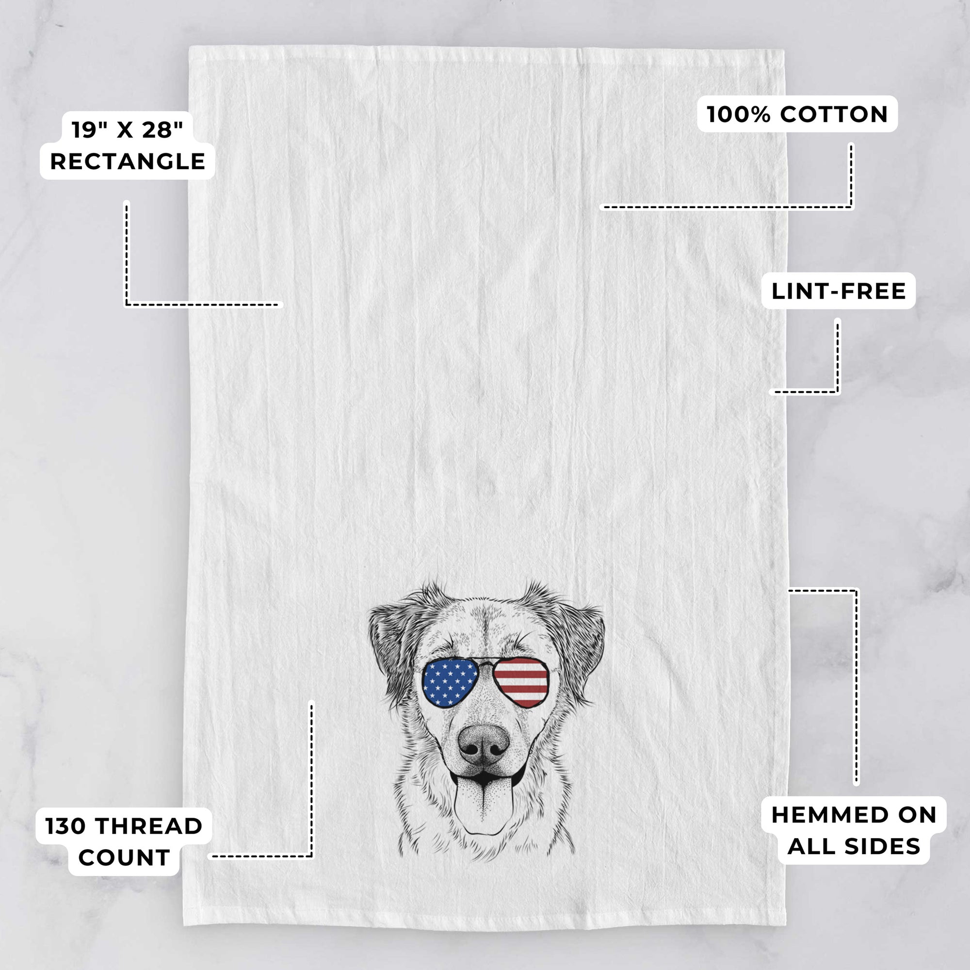 Apollo the Mixed Breed Tea Towel