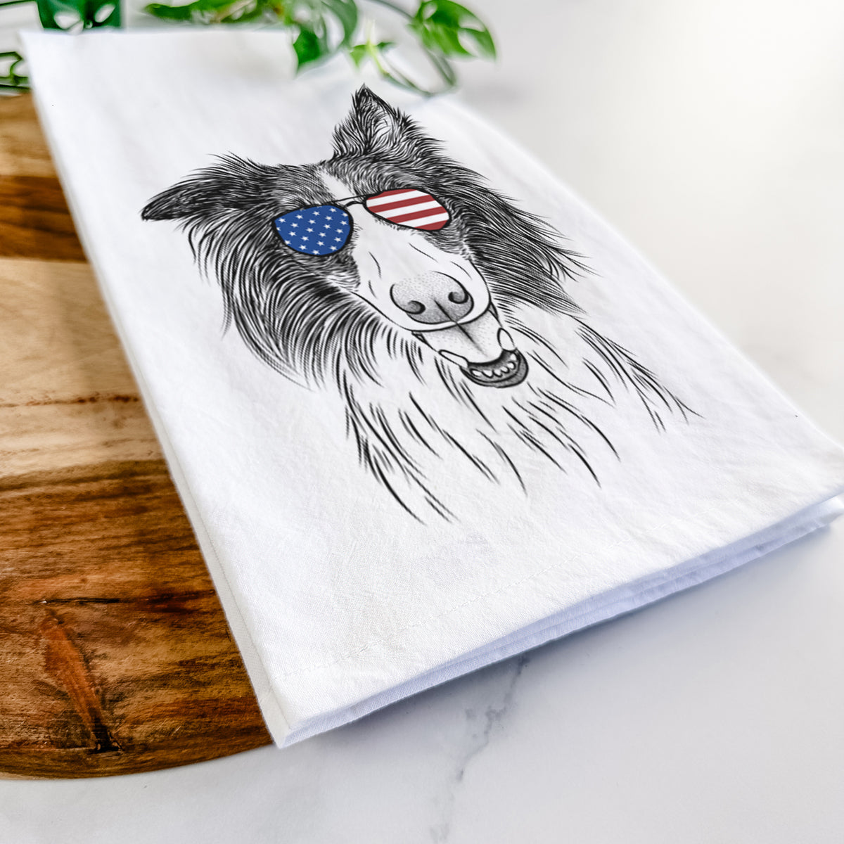 Archie the Silken Windhound Tea Towel