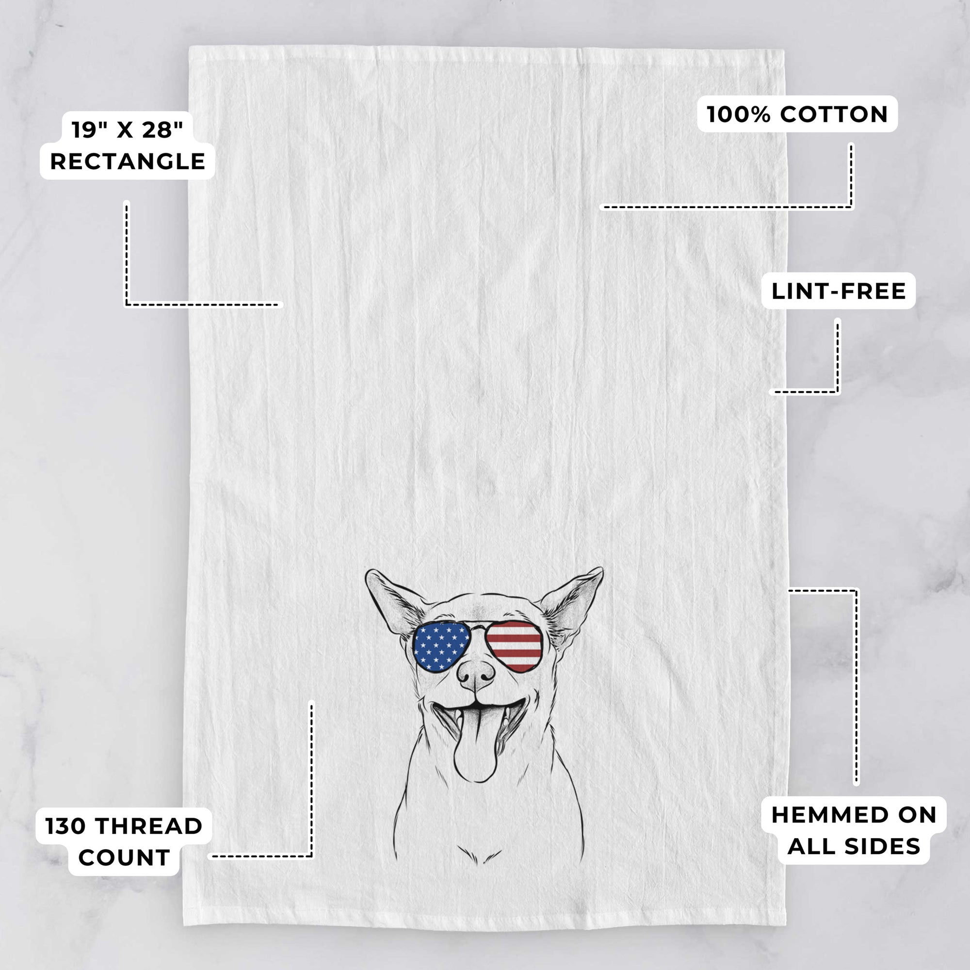 Archie the Chihuahua Mix Tea Towel