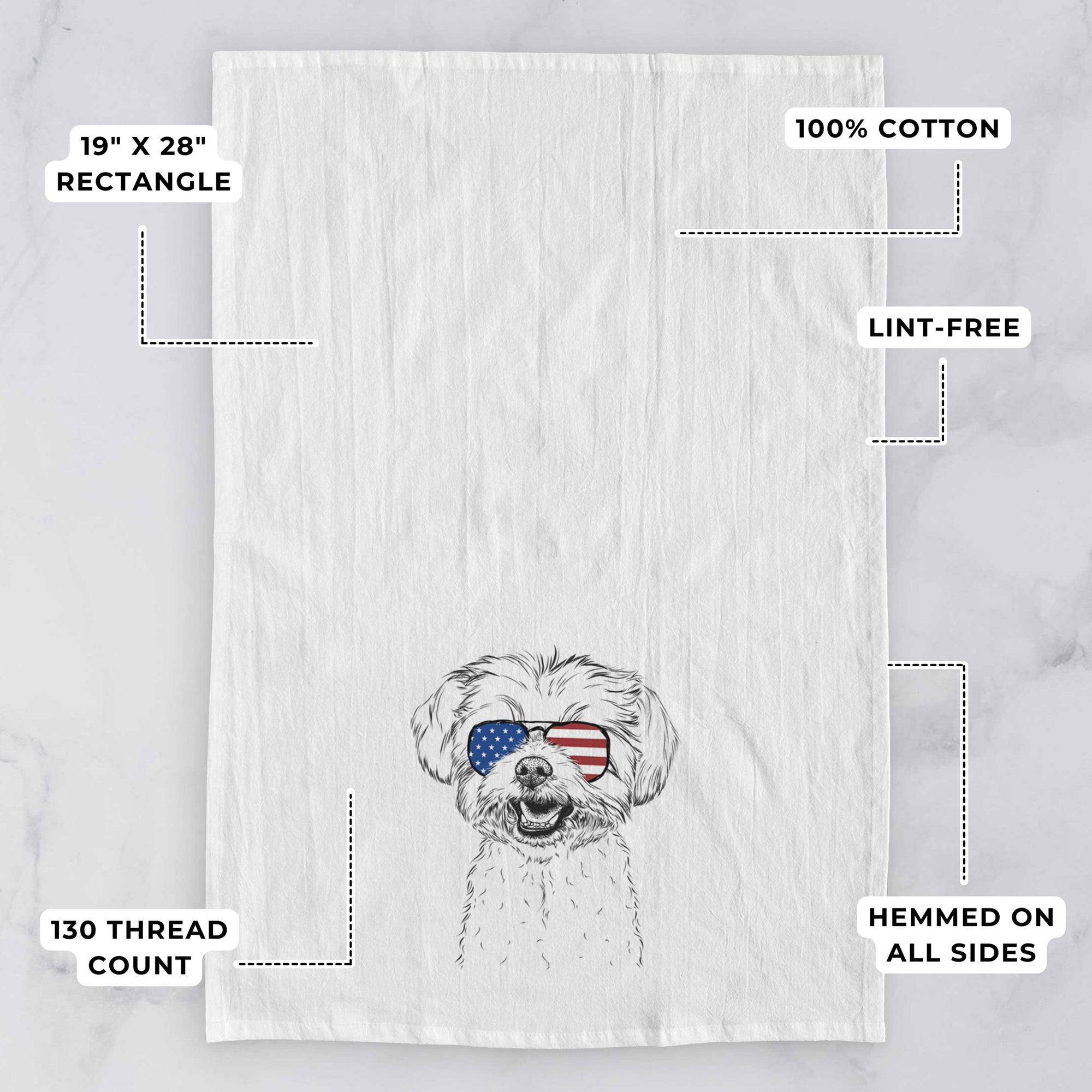 Aspen the Morkie Tea Towel