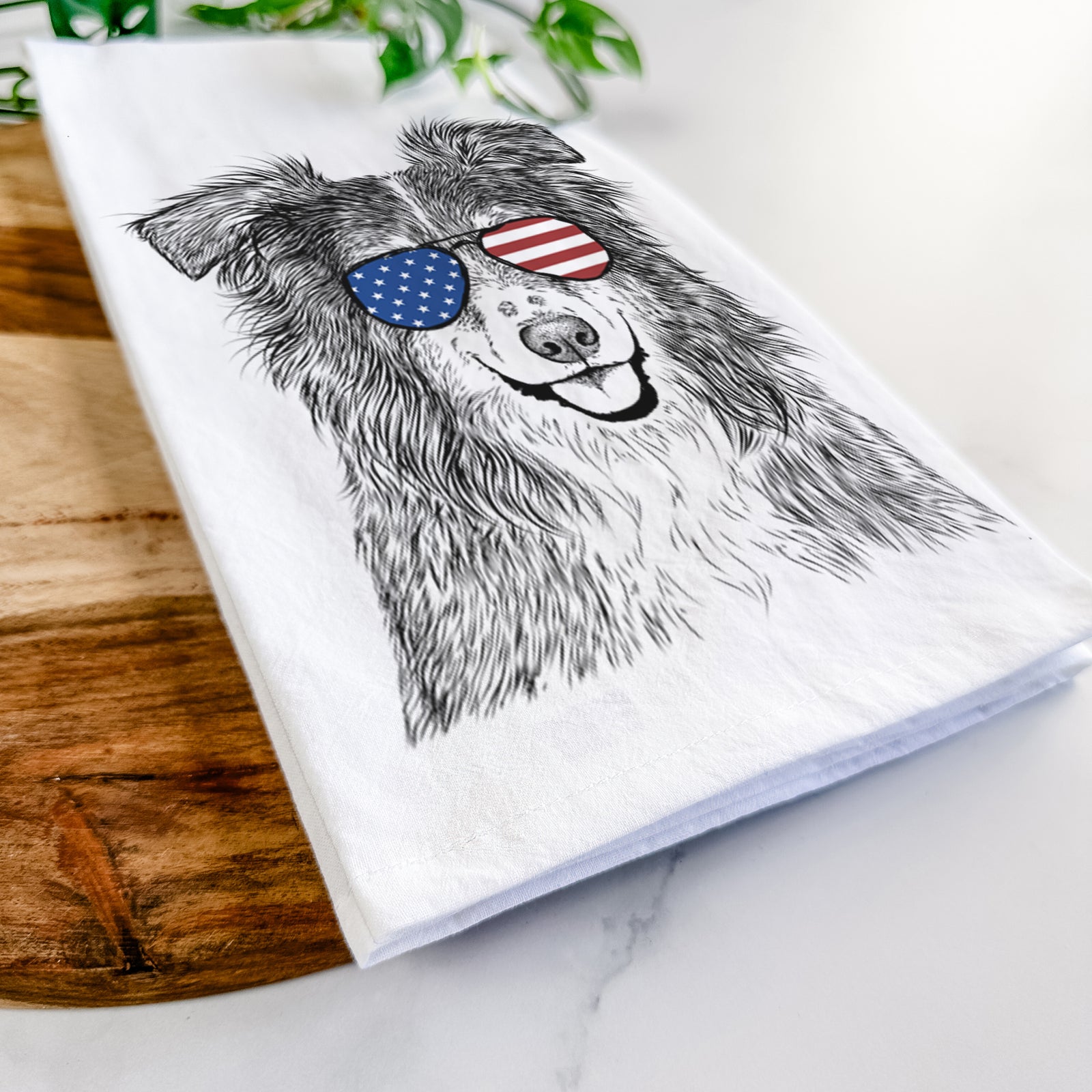 Aushe the Australian Shepherd Tea Towel