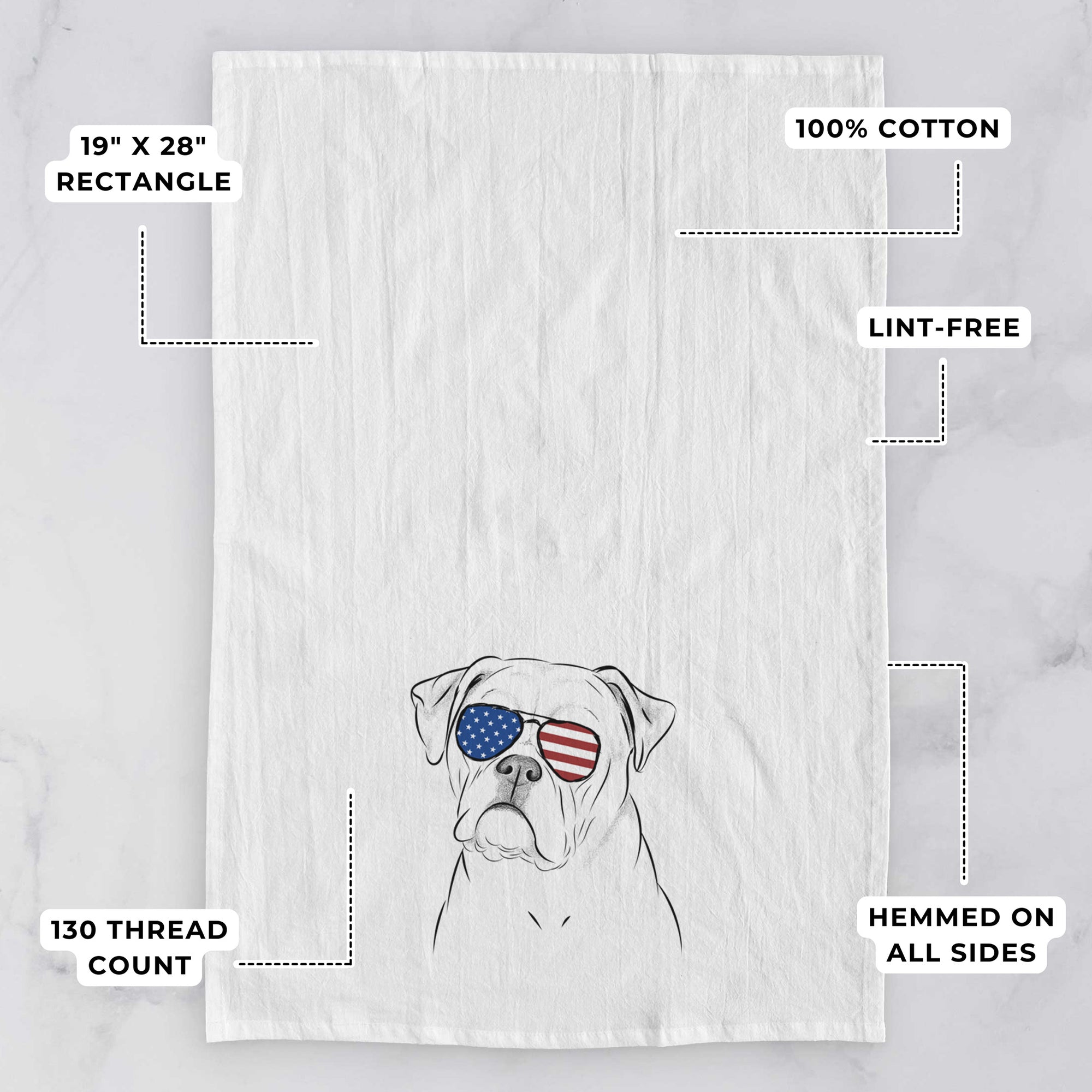Babe the AmericanBulldog Tea Towel