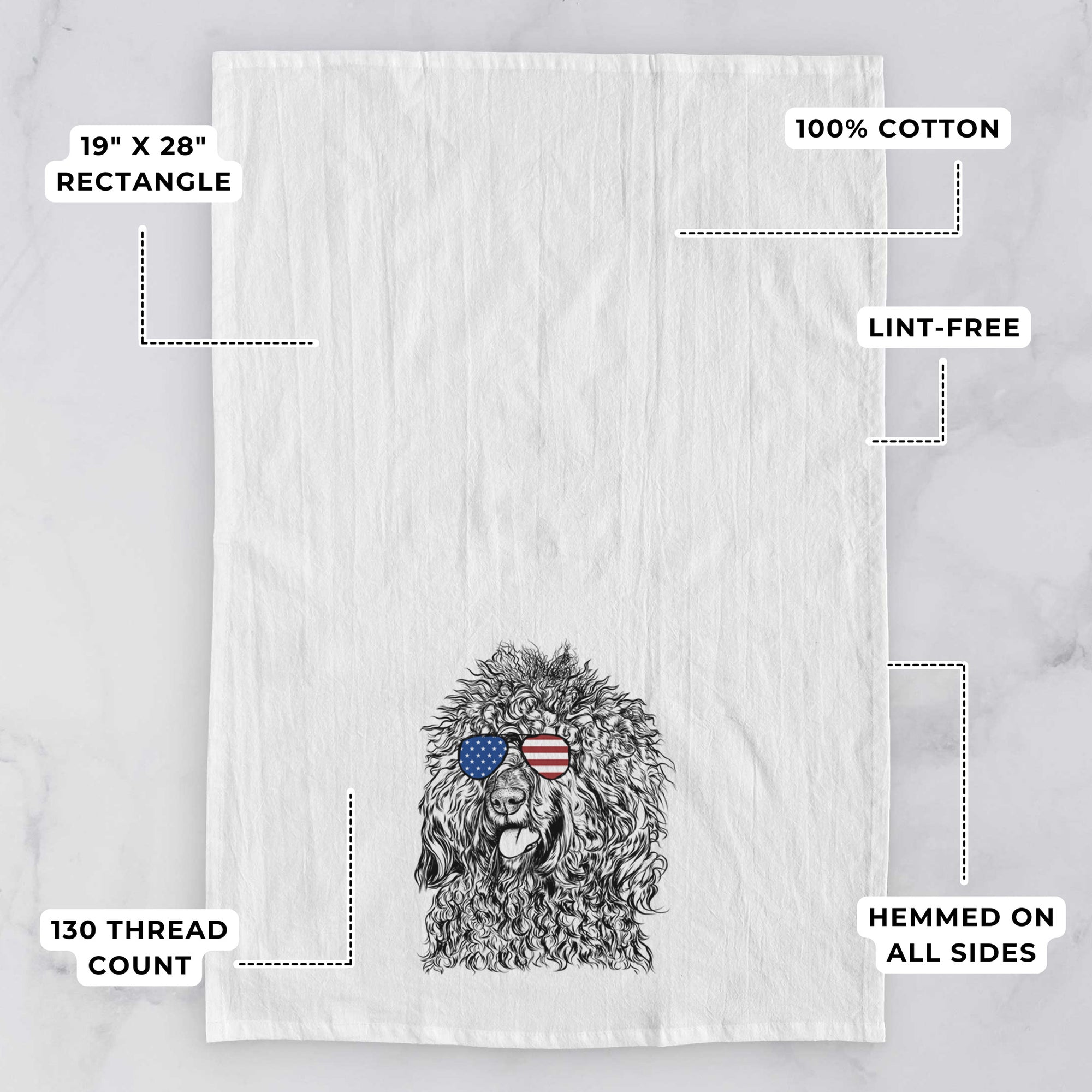 Babs the Barbet Tea Towel