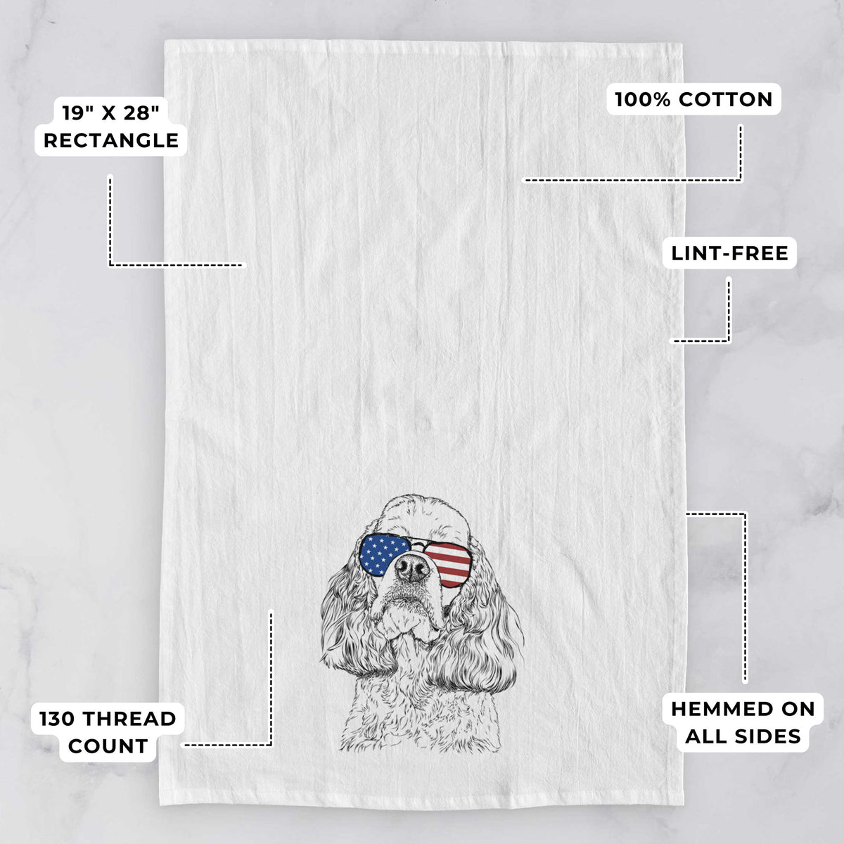 Bailey the American Cocker Spaniel Tea Towel