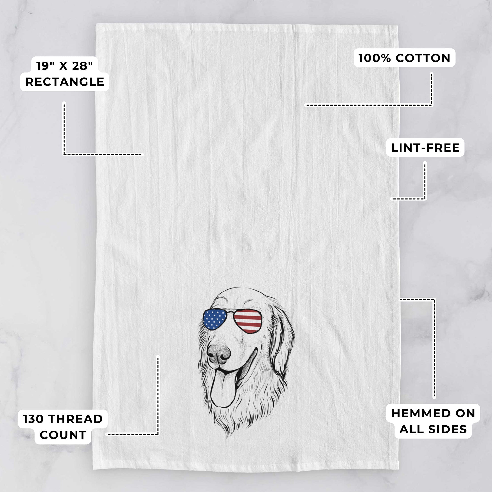 Bailey the Golden Retriever Tea Towel