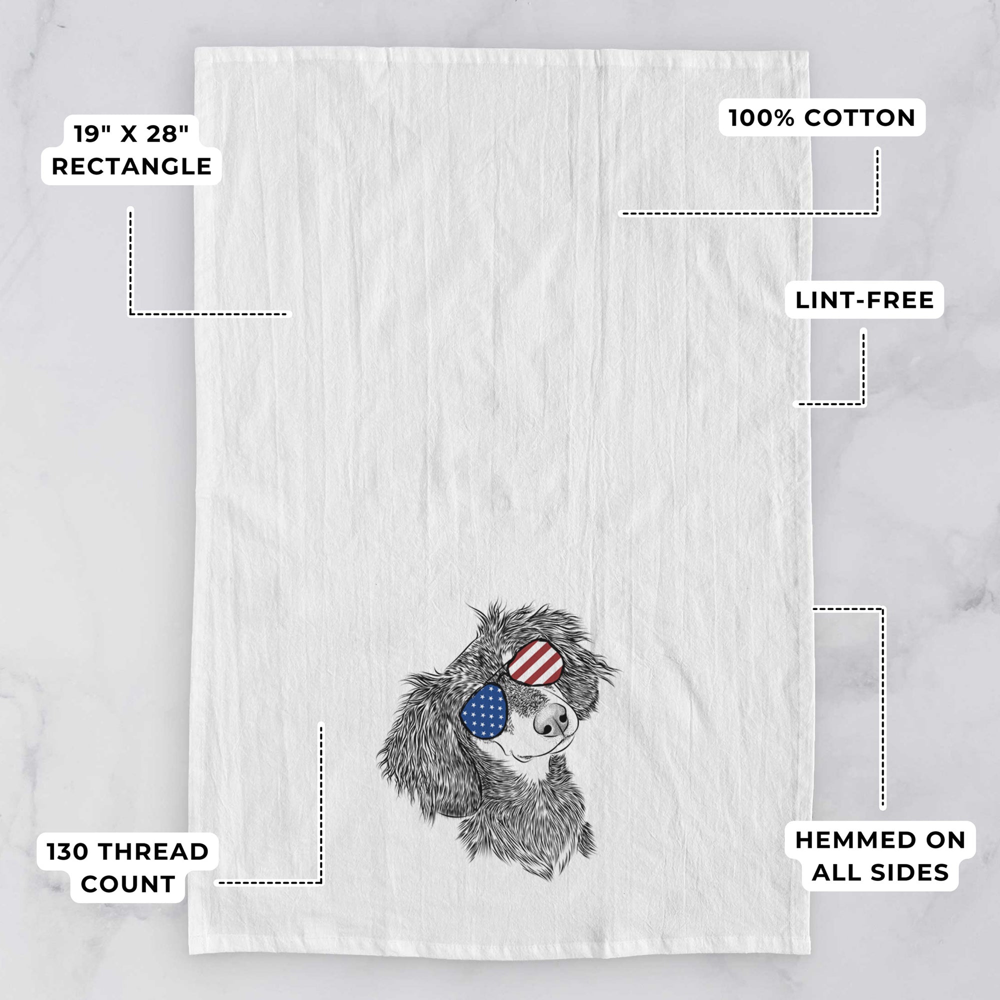 Bailey the Long Haired Dachshund Tea Towel