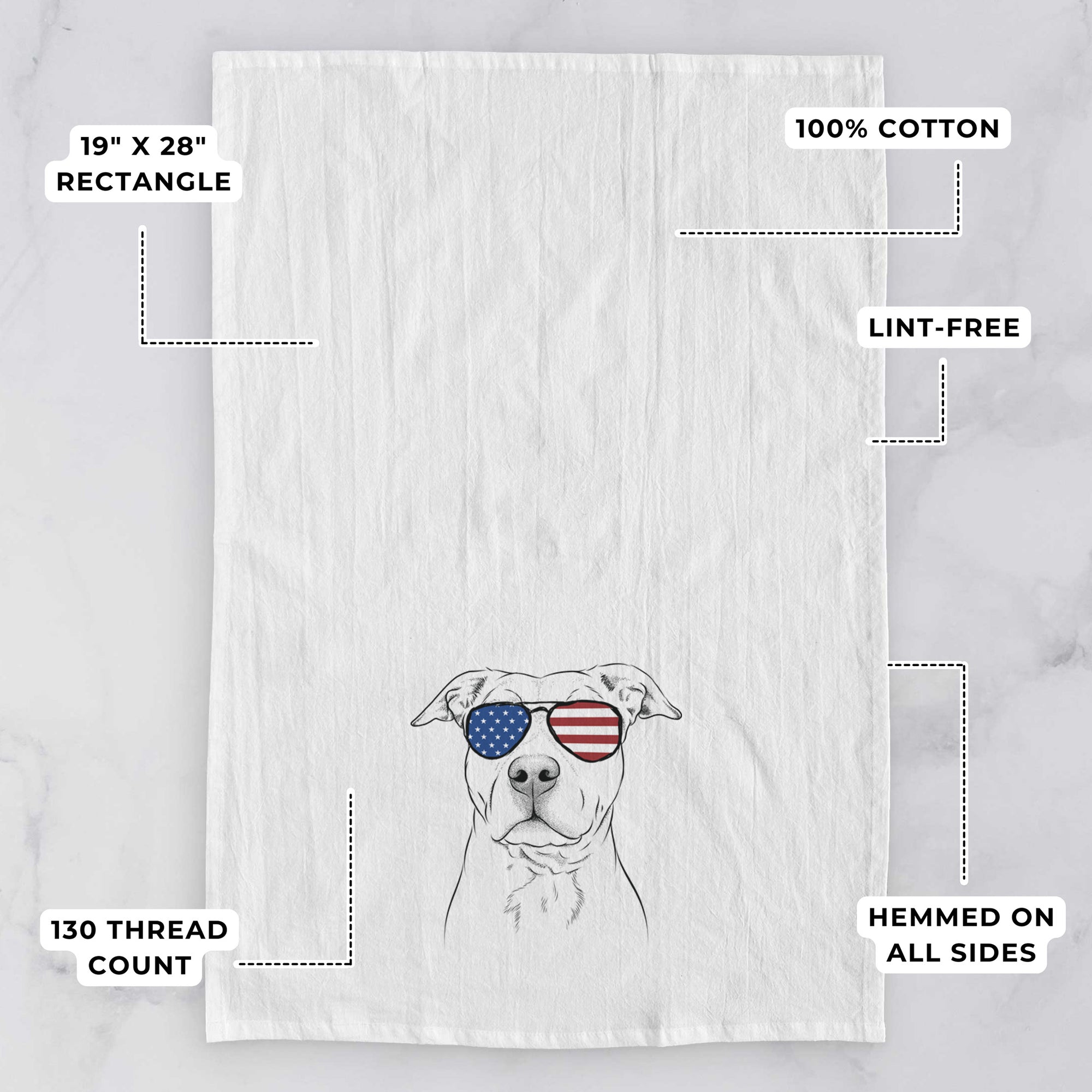 Bailey the American Staffordshire Terrier Tea Towel