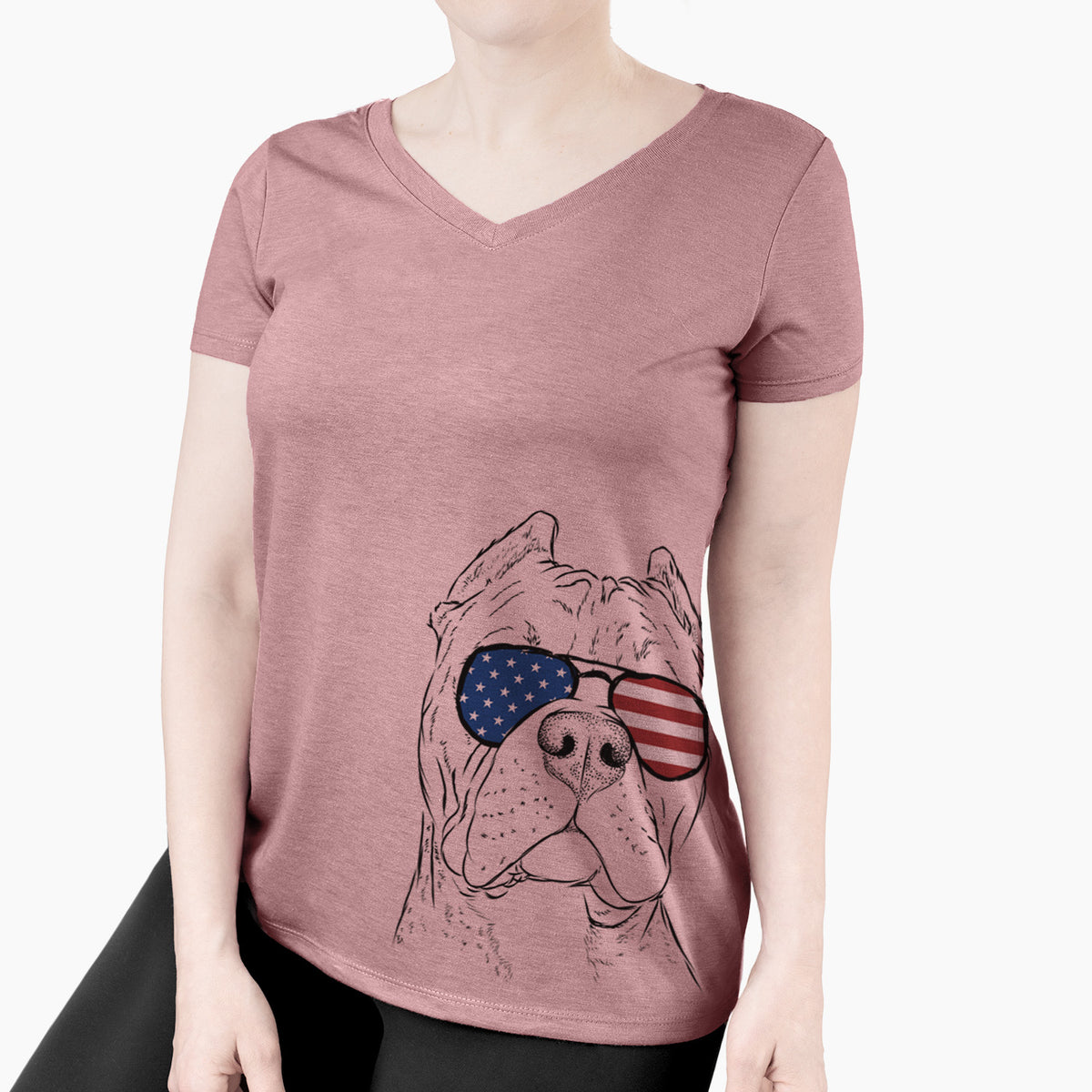 USA Bam Bam the Pitbull - Women's Perfect V-neck Shirt