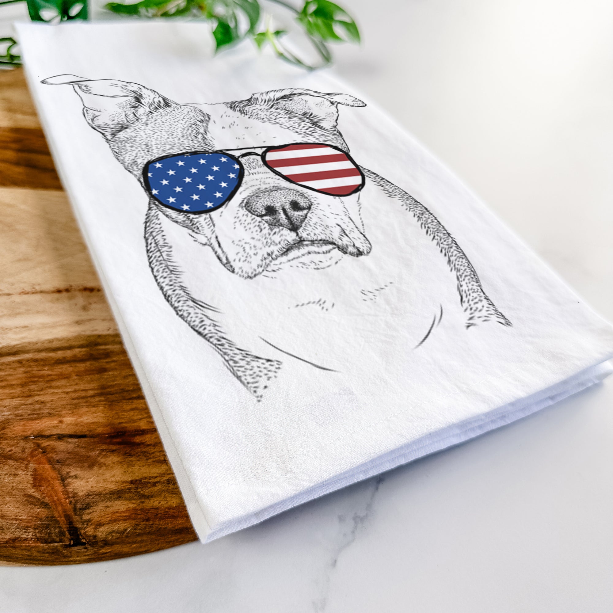 Bandit the Boston Terrier Tea Towel