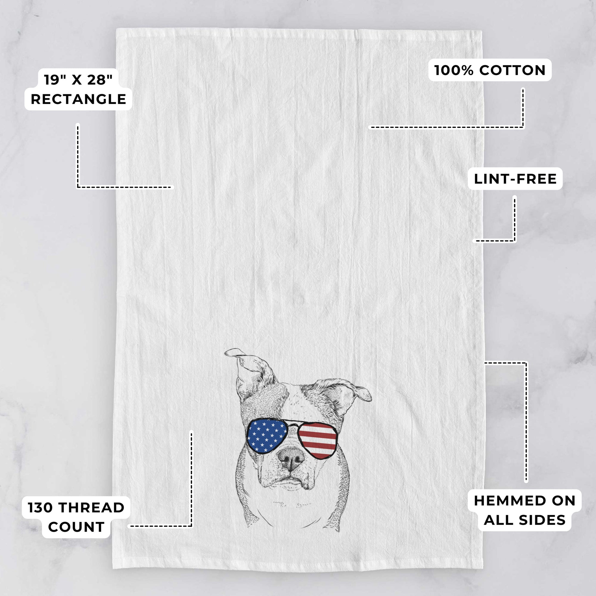 Bandit the Boston Terrier Tea Towel