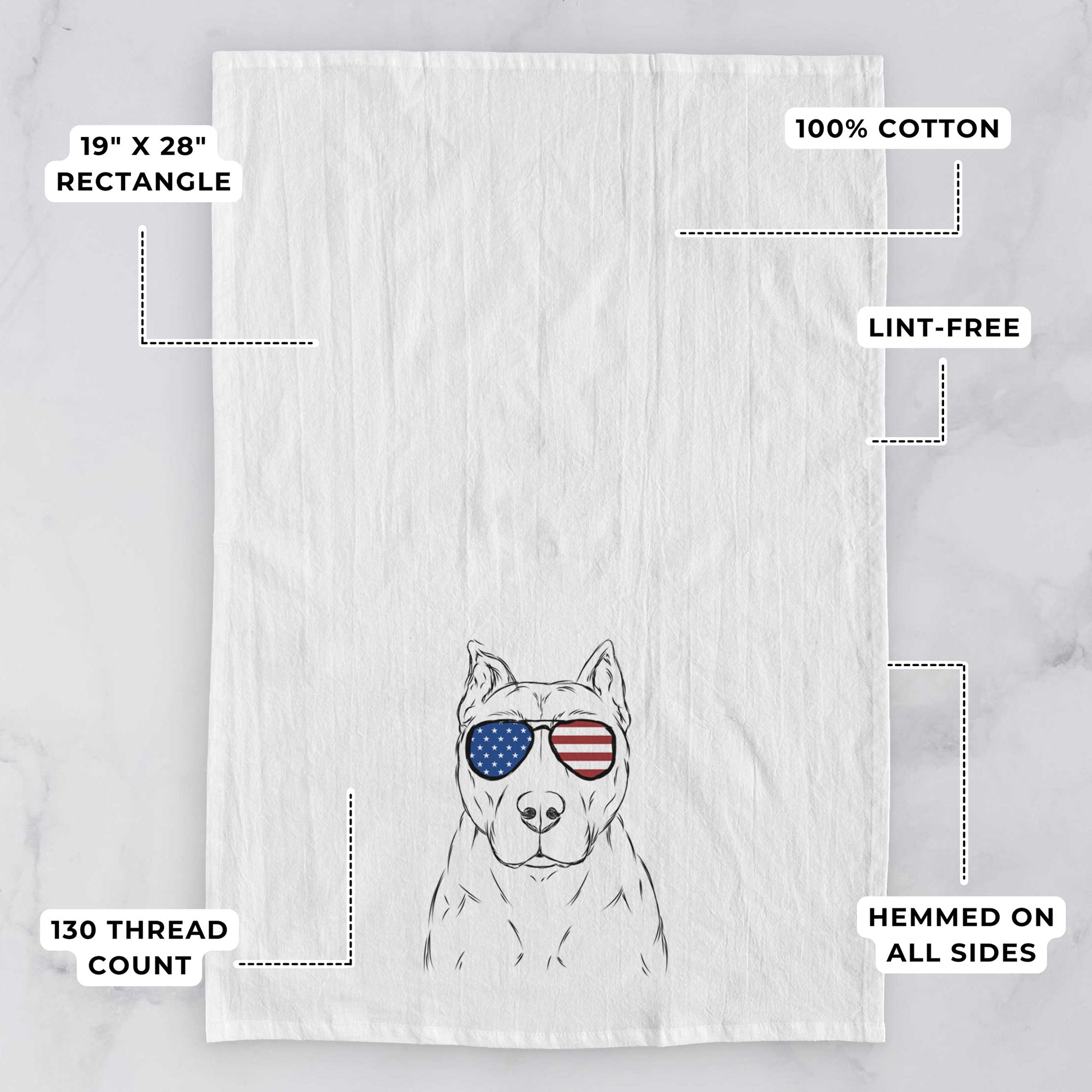 Bane the Pitbull Mix Tea Towel