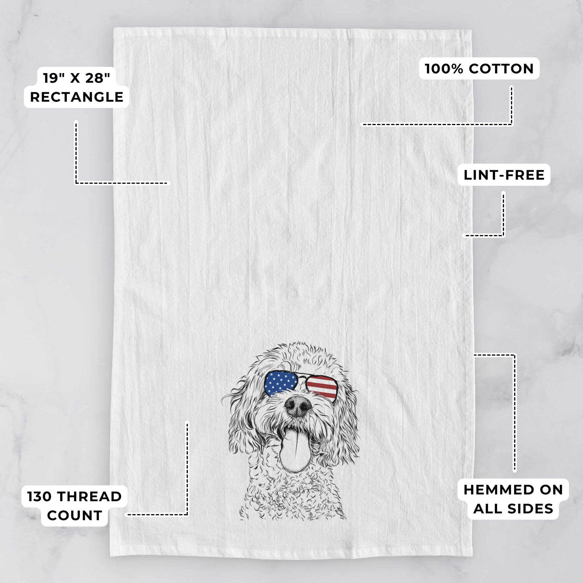 Barney the Cavachon Tea Towel