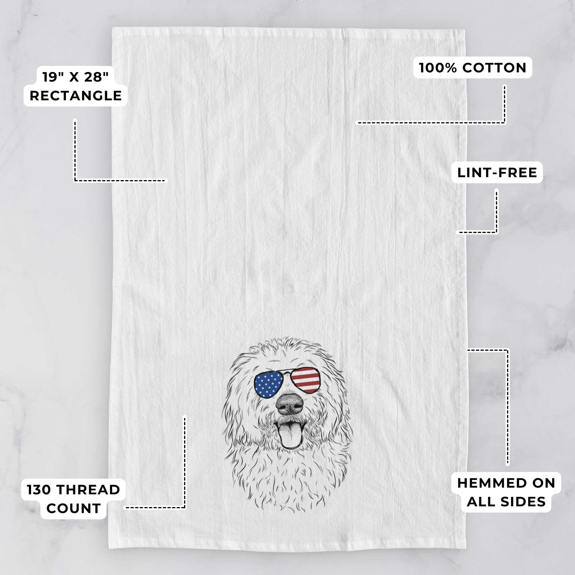 Barry the Old English Sheepdog Tea Towel