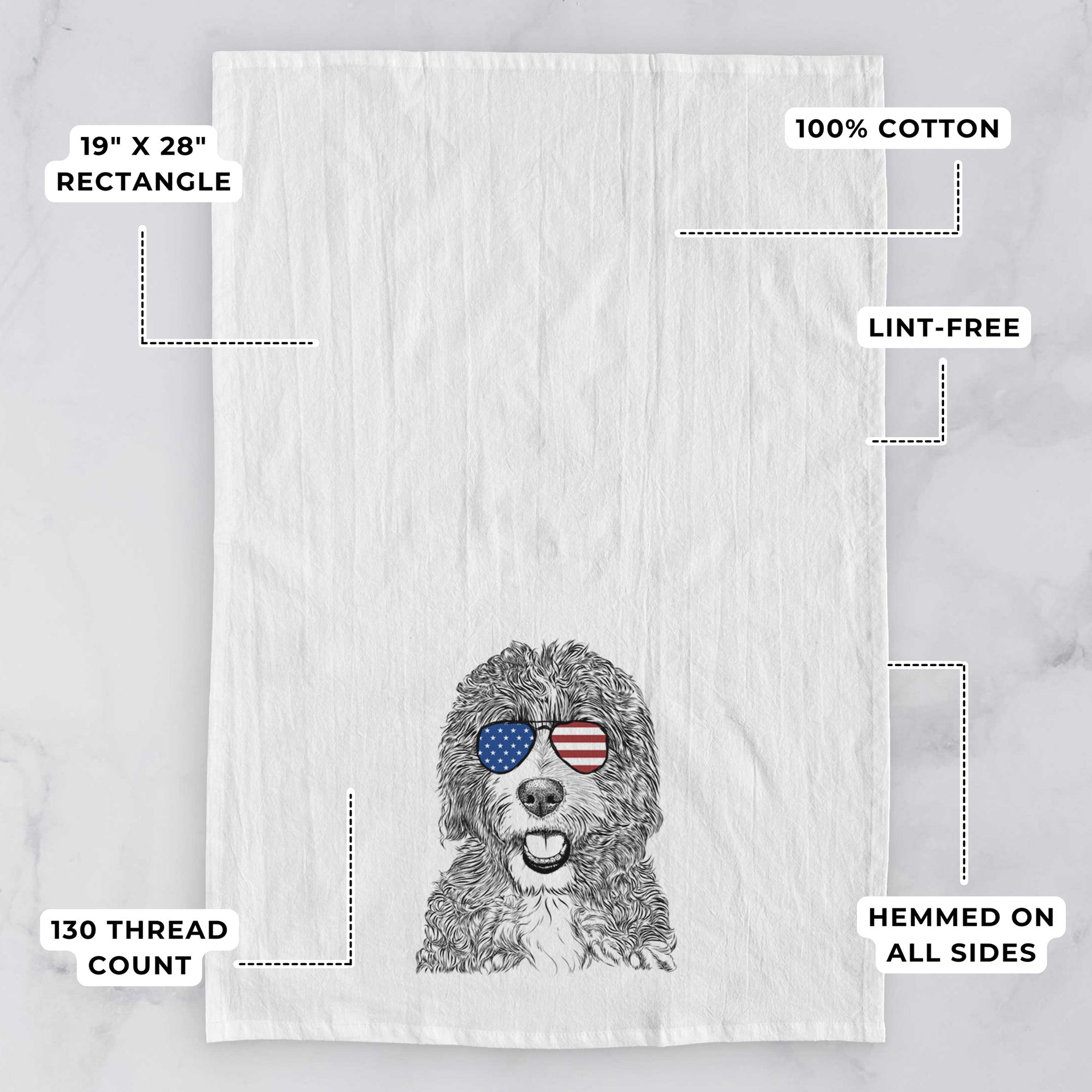 Bash the Bernedoodle Tea Towel