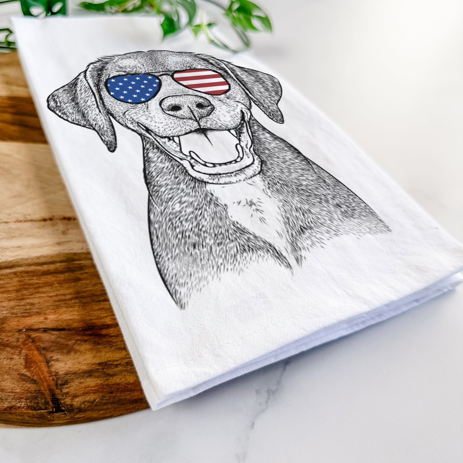 Beaver the Hound Mix Tea Towel