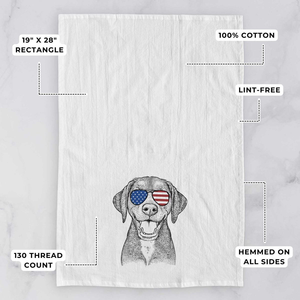 Beaver the Hound Mix Tea Towel