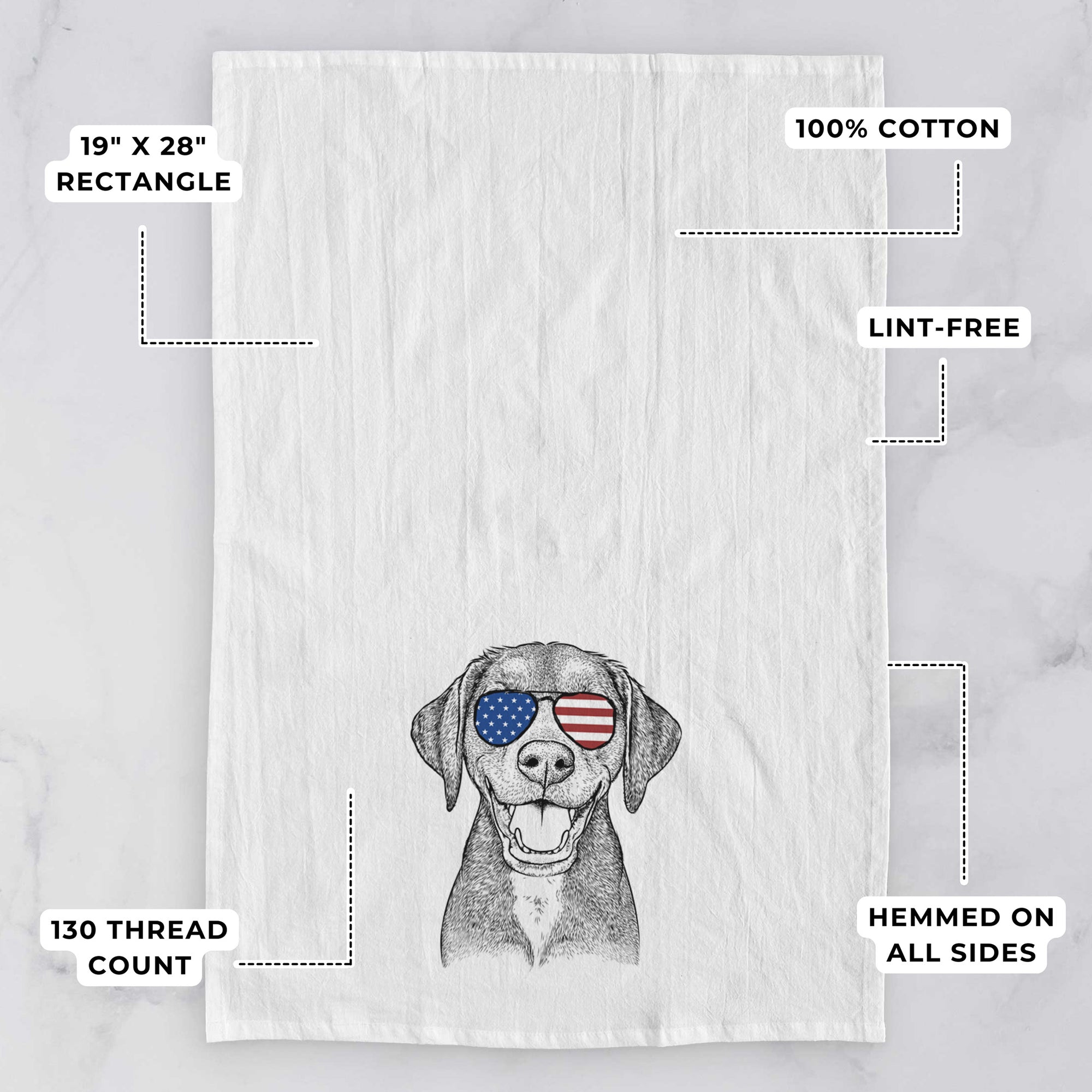Beaver the Hound Mix Tea Towel