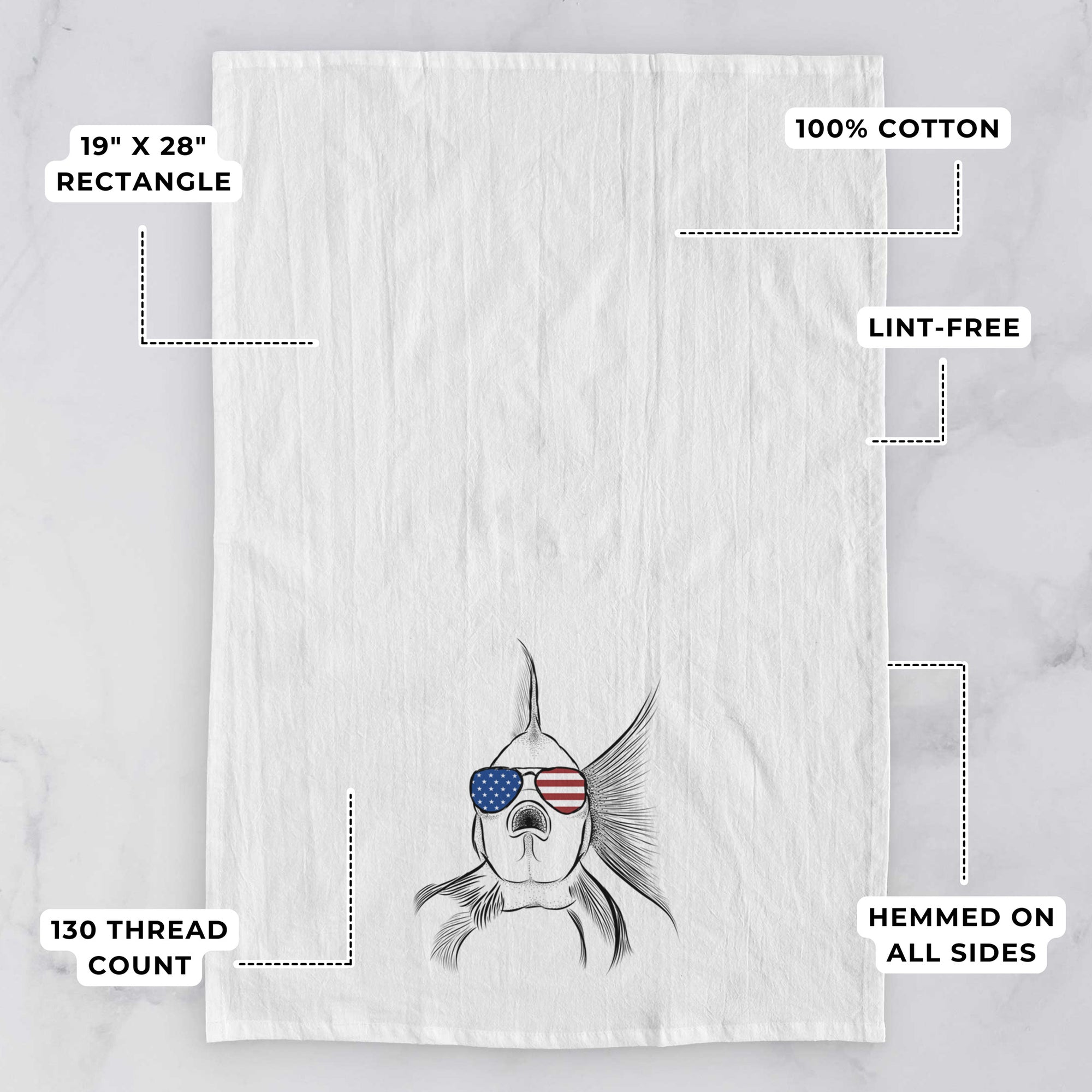 Beefcake the Goldfish Tea Towel