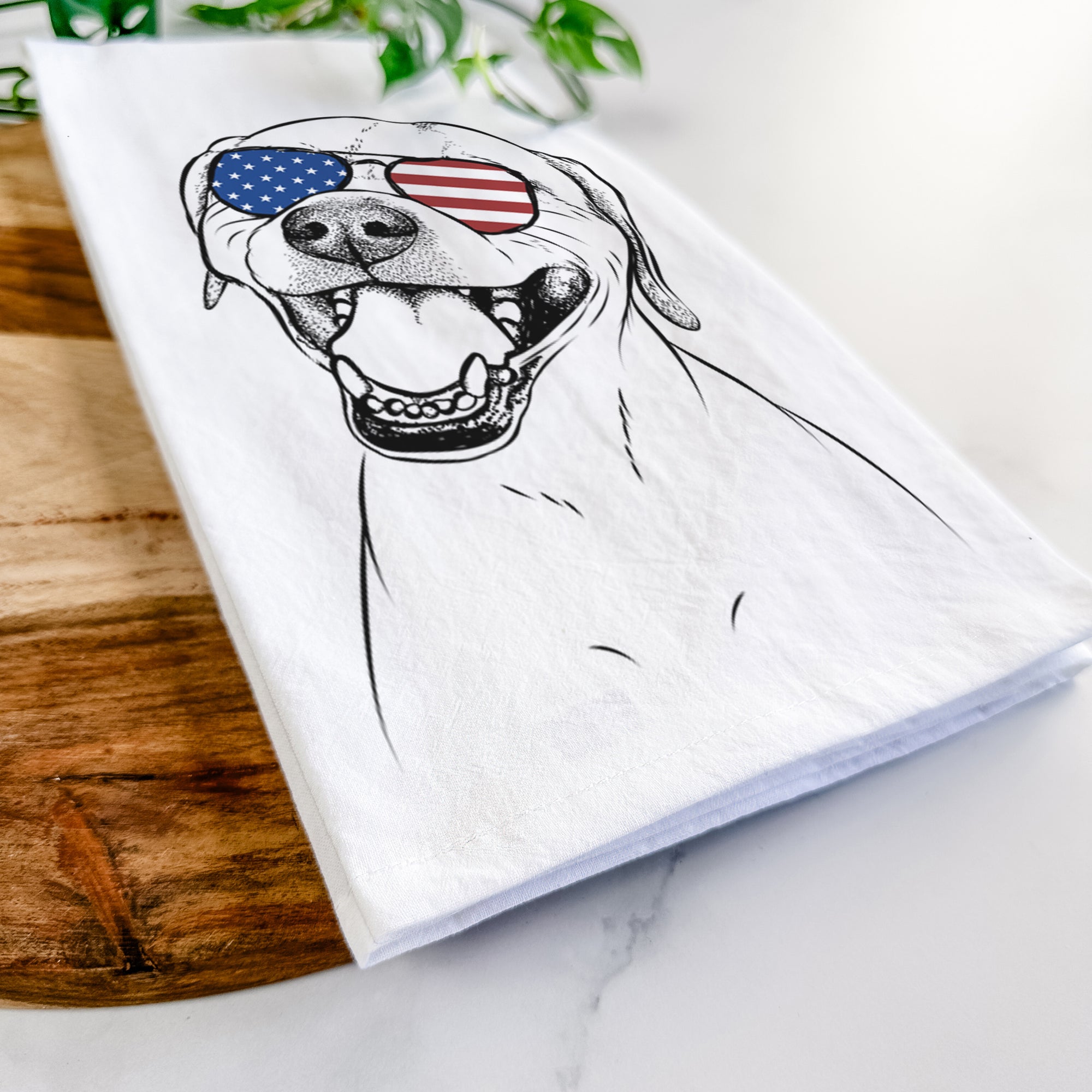 Beemer the Boxer Pitbull Terrier Mix Tea Towel