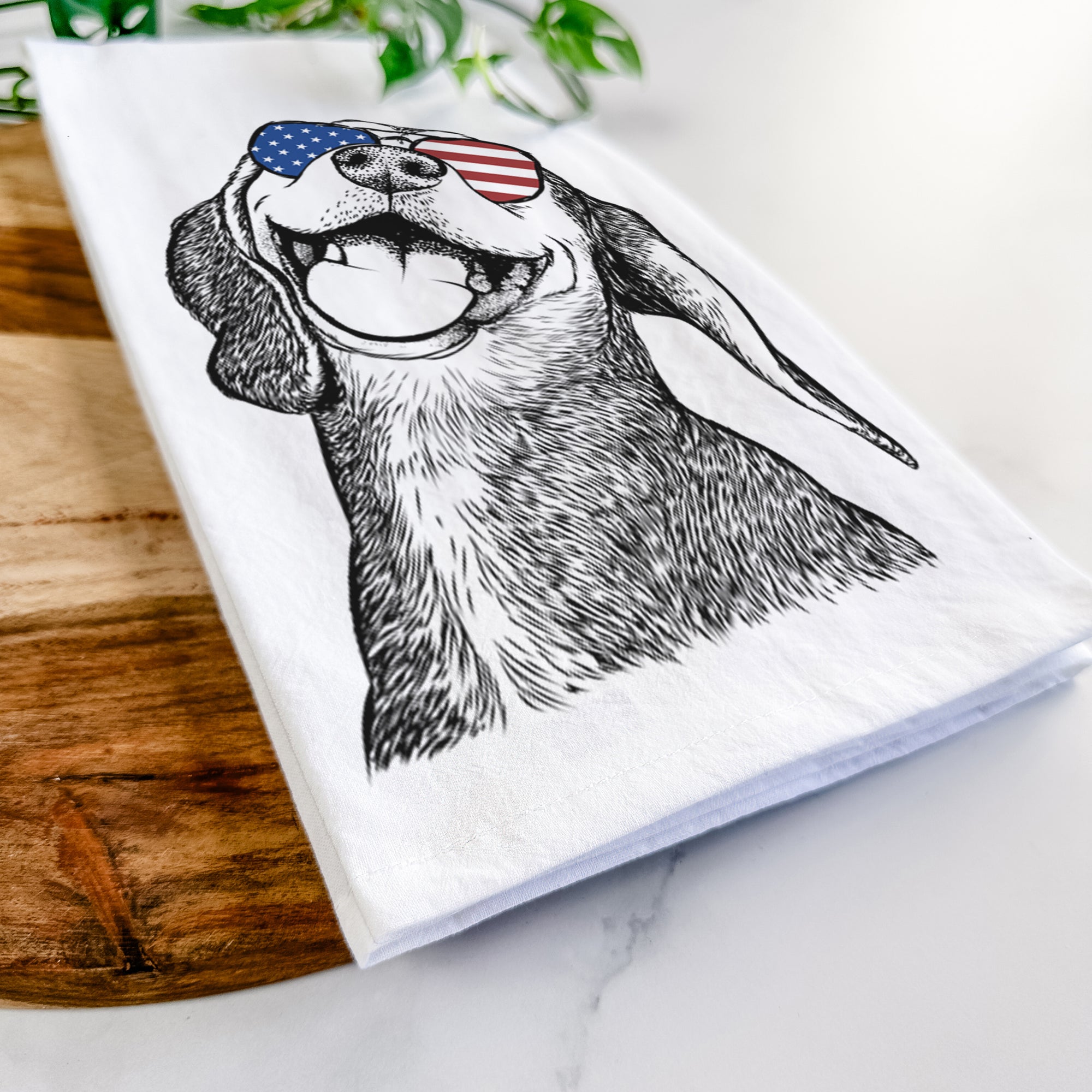 Belle the Hound Mix Tea Towel
