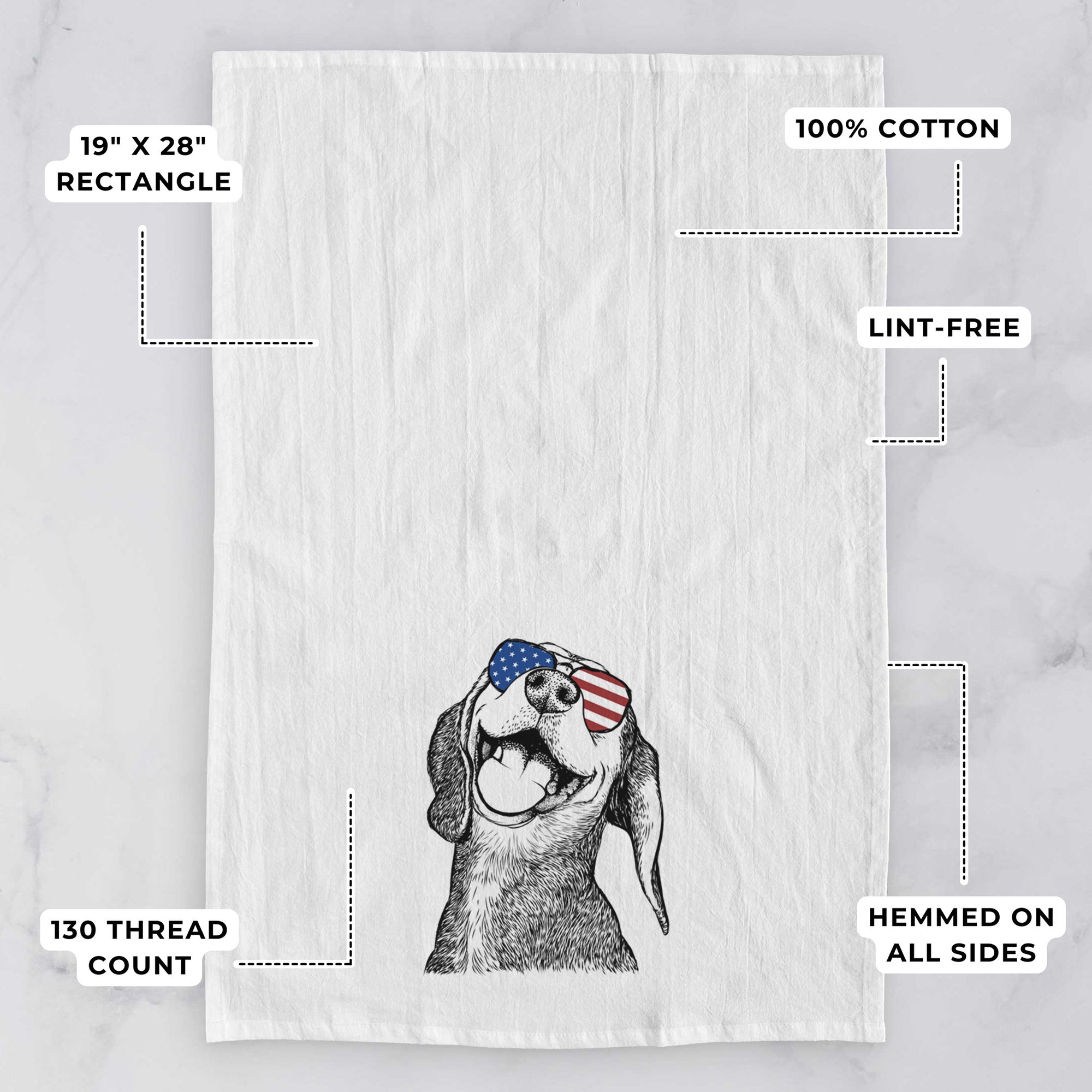 Belle the Hound Mix Tea Towel