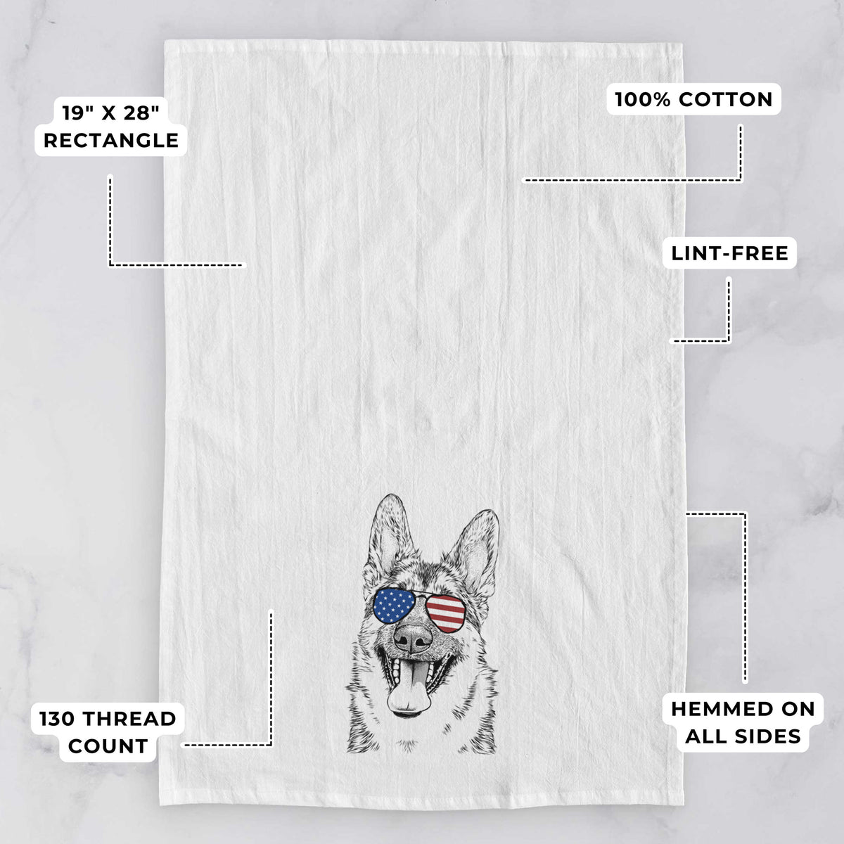 Benson the German Shepherd Tea Towel
