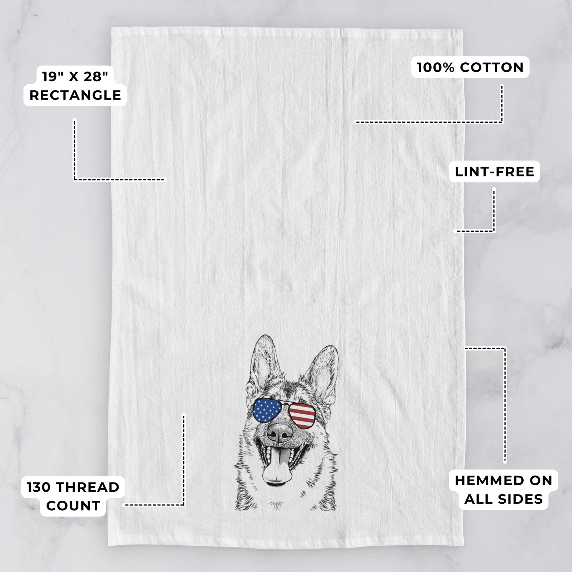 Benson the German Shepherd Tea Towel