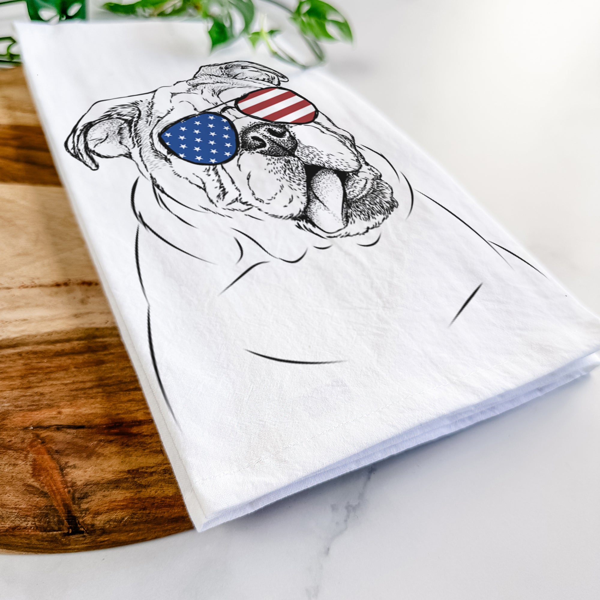 Benson the English Bulldog Tea Towel