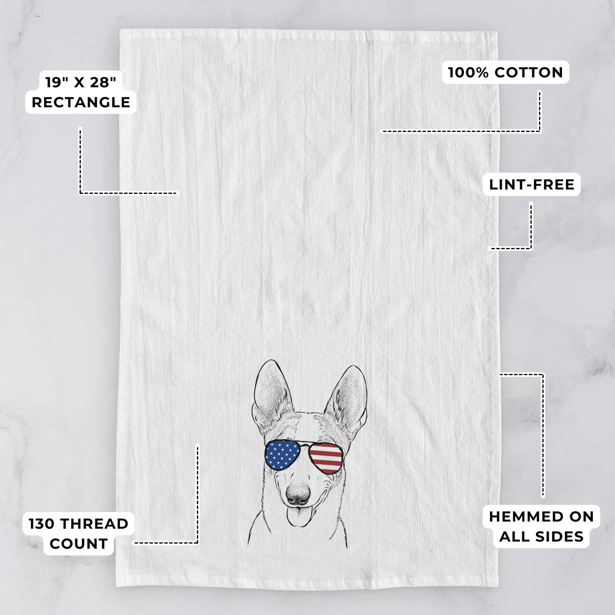 Berlin the Carolina Dog Tea Towel