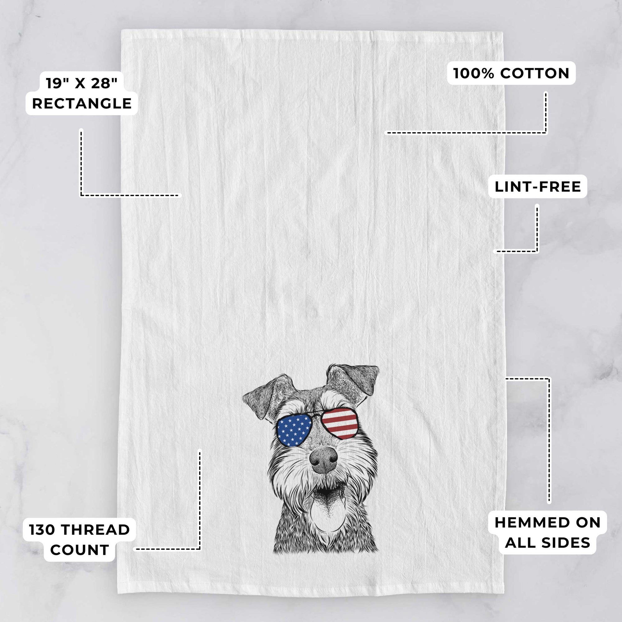 Bernadette the Mini Schnauzer Tea Towel