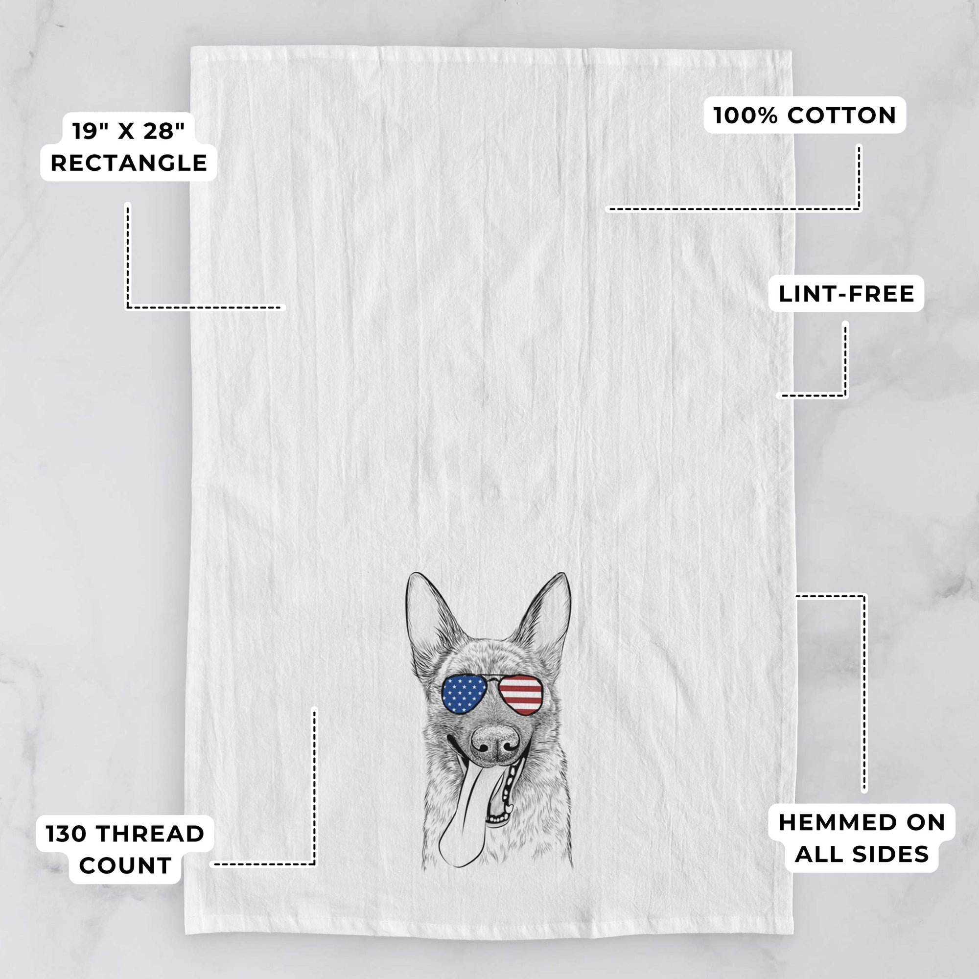 Bessa the Dutch Shepherd Tea Towel