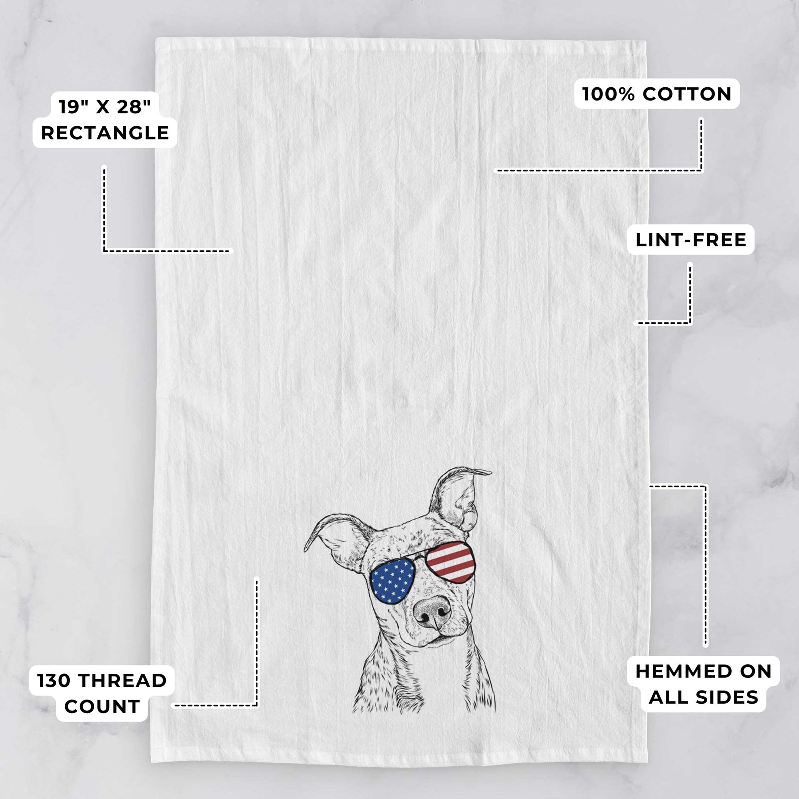 Bianca the Mixed Breed Tea Towel