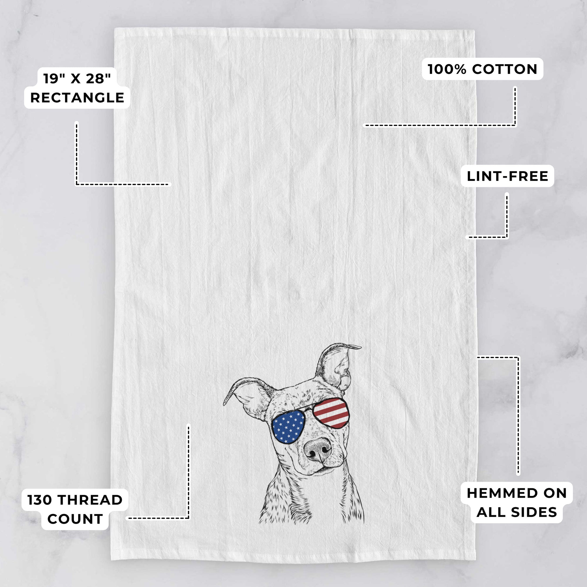 Bianca the Mixed Breed Tea Towel