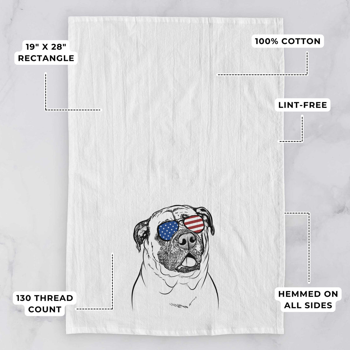 Big P the English Mastiff Tea Towel