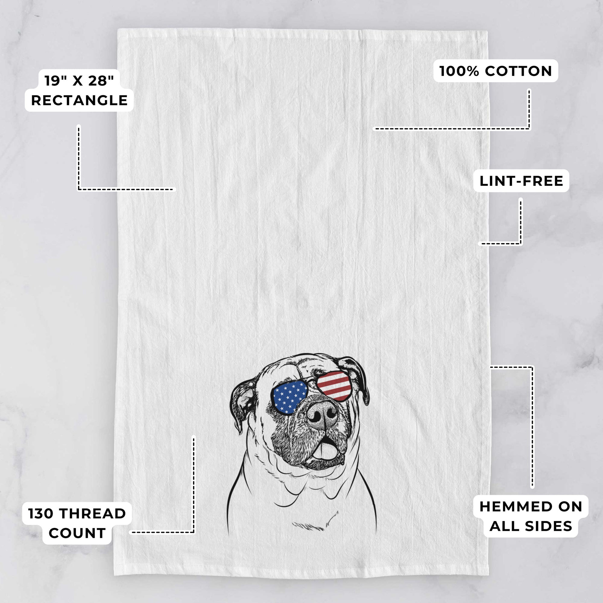 Big P the English Mastiff Tea Towel