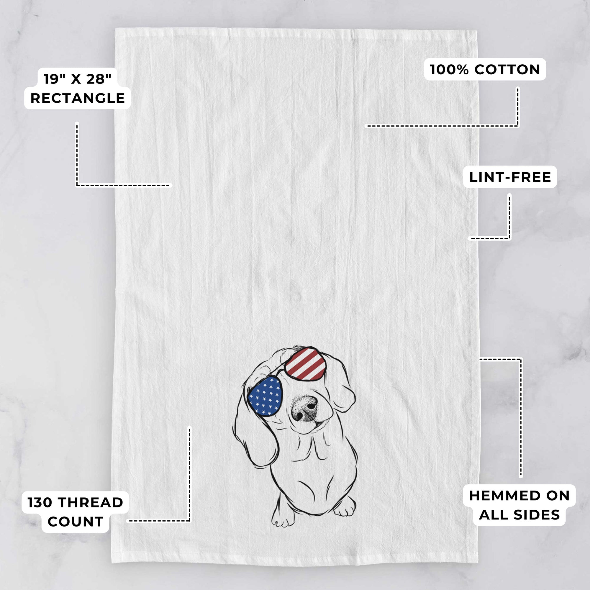 Bill the Dachshund Tea Towel