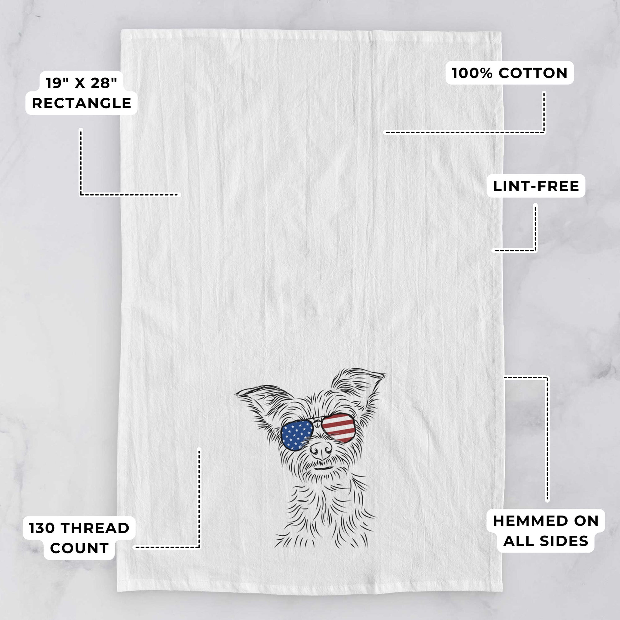 Bingo the Yorkshire Terrier Tea Towel