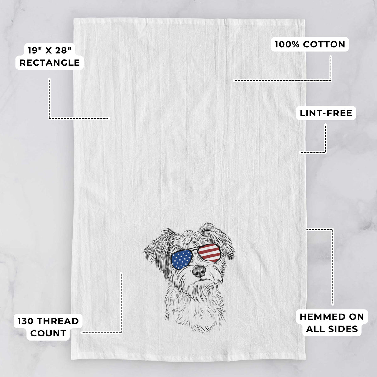 Birdee the Schnauzer Mix Tea Towel