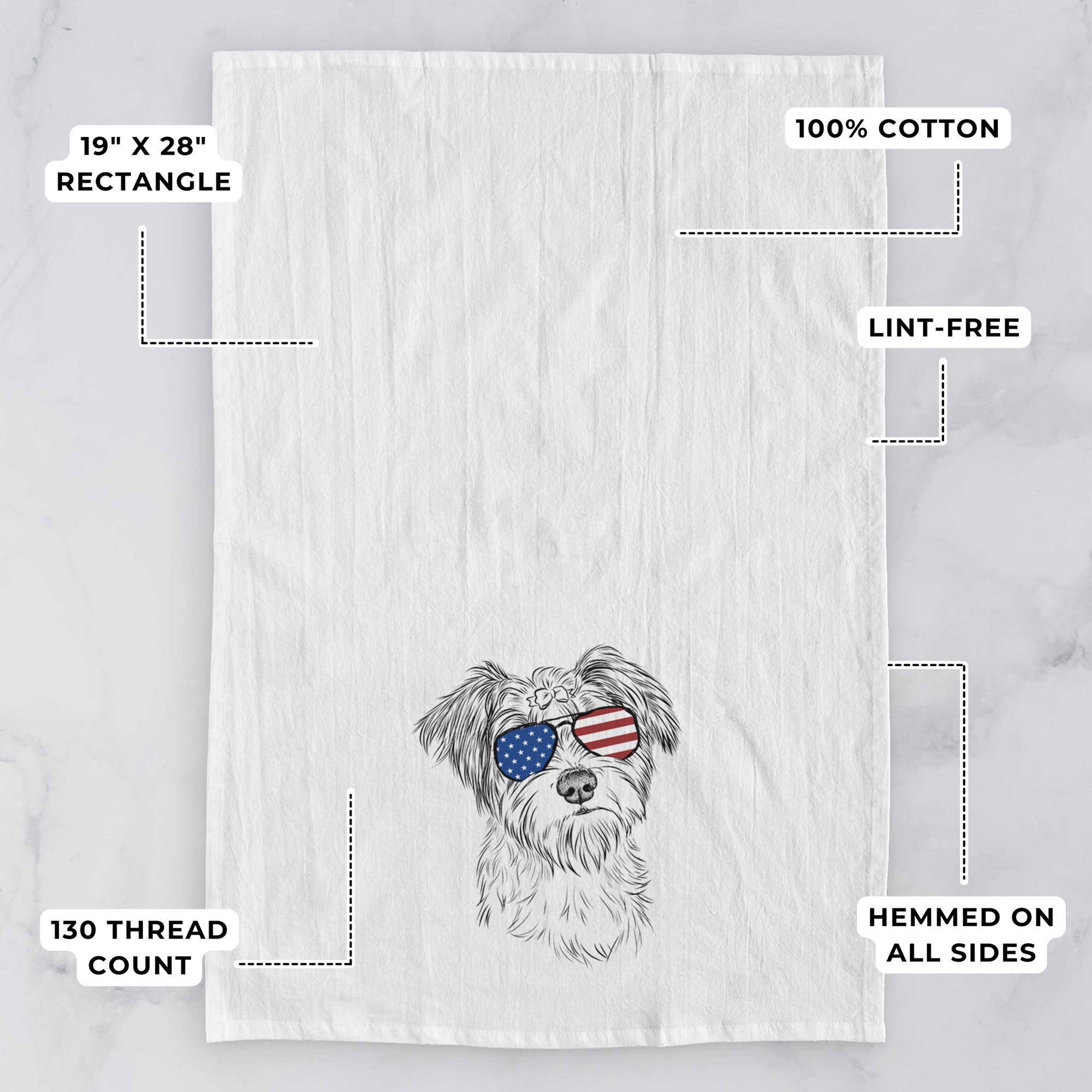 Birdee the Schnauzer Mix Tea Towel