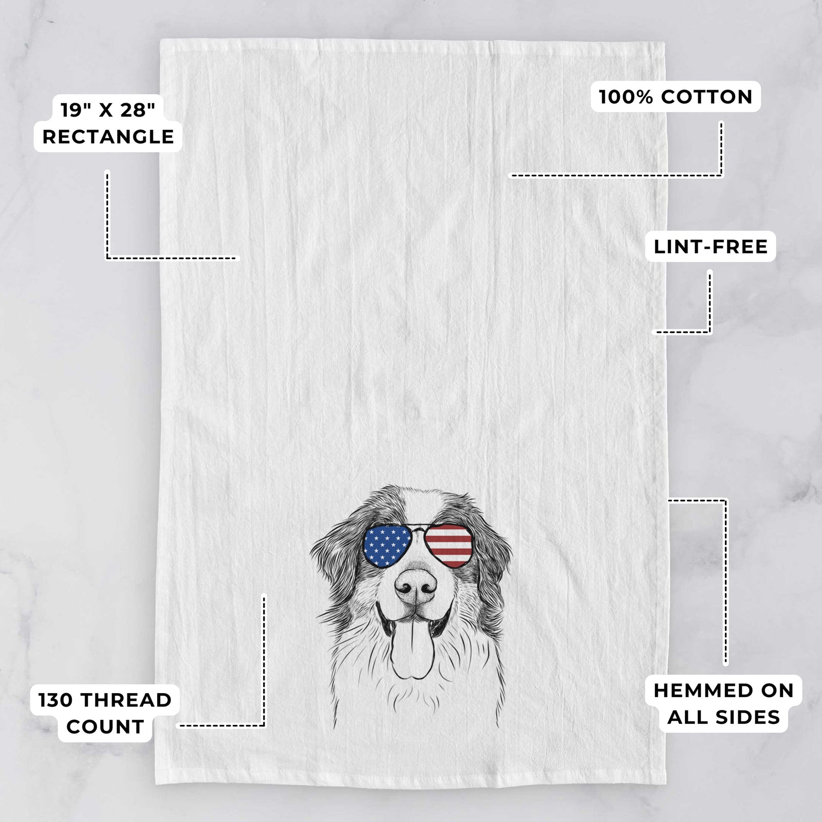 Blaze the Bernese Mountain Dog Tea Towel