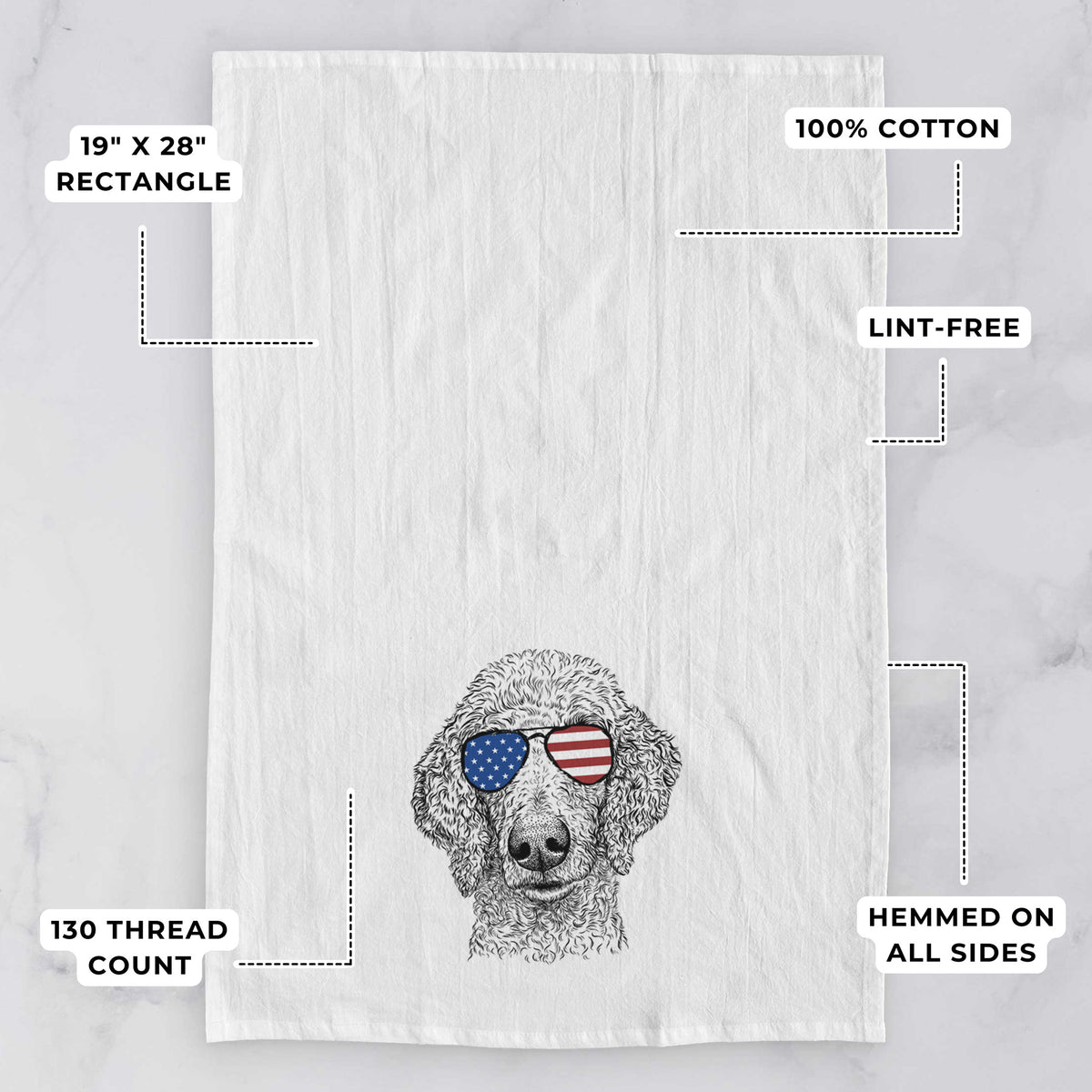 Blossom the Poodle Tea Towel