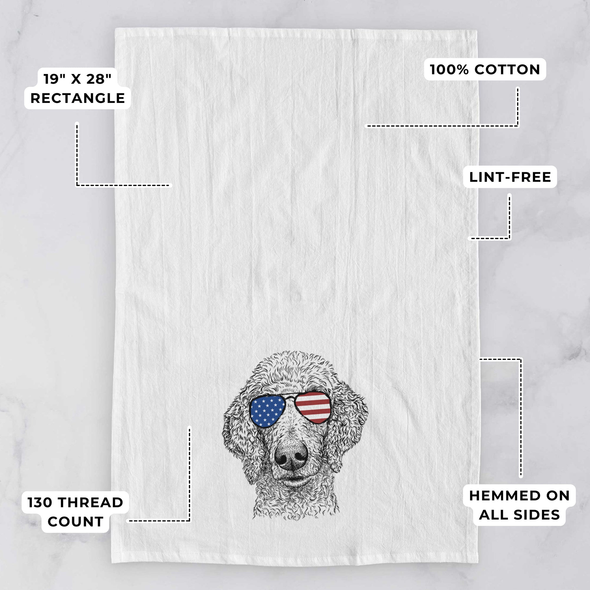 Blossom the Poodle Tea Towel