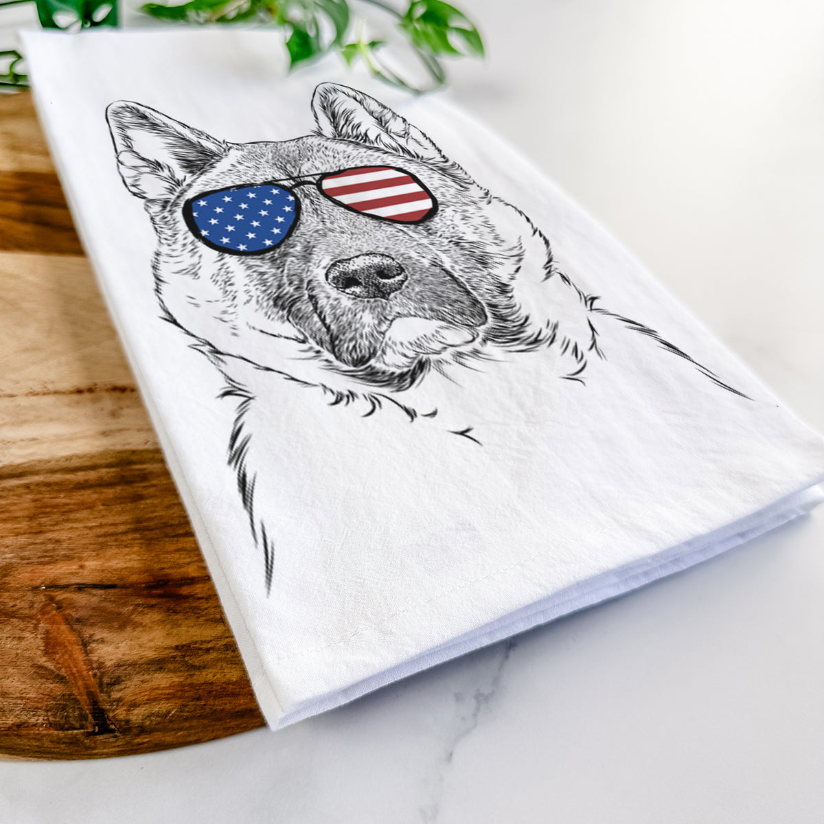 Bo the American Akita Tea Towel