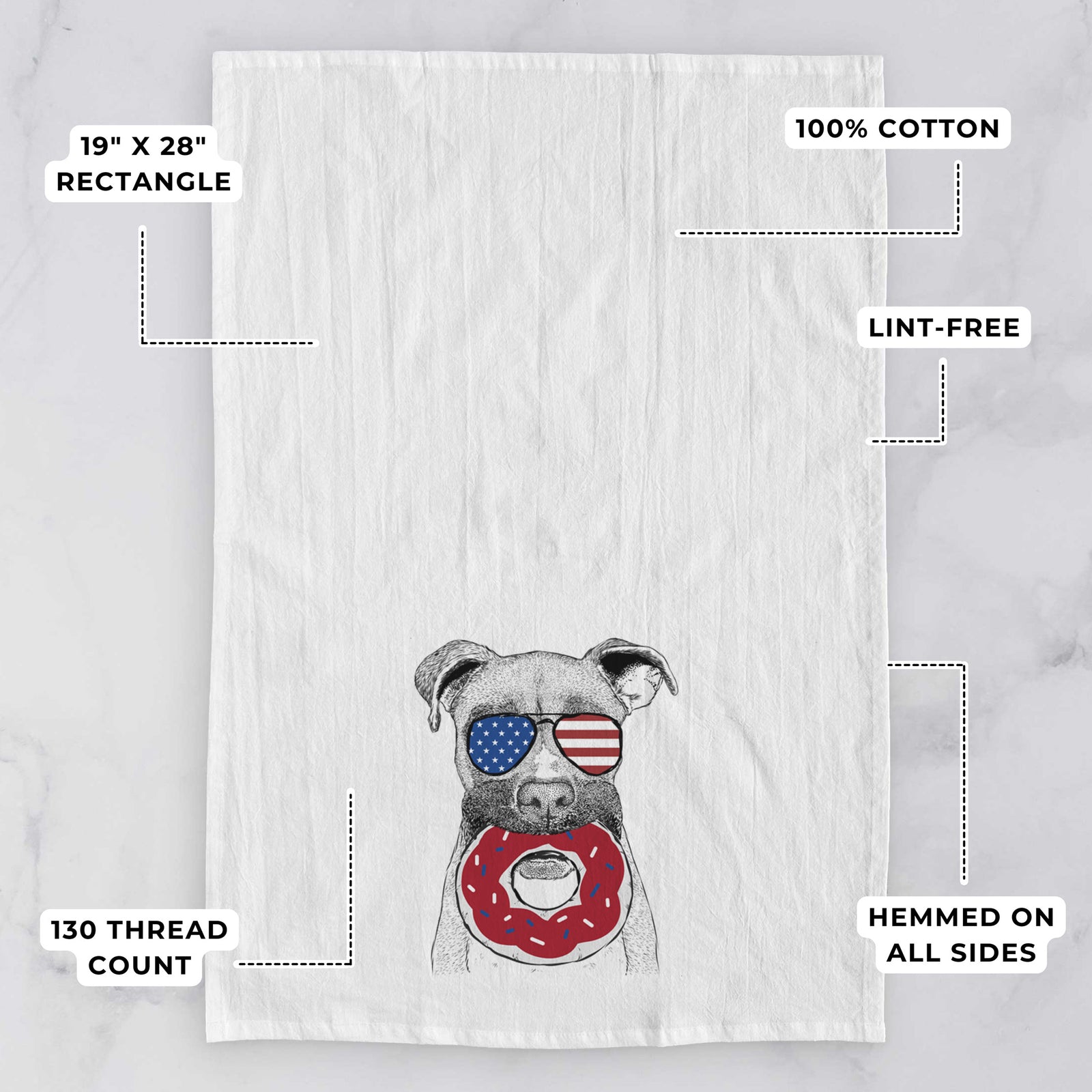 Bo the Boxer Tea Towel