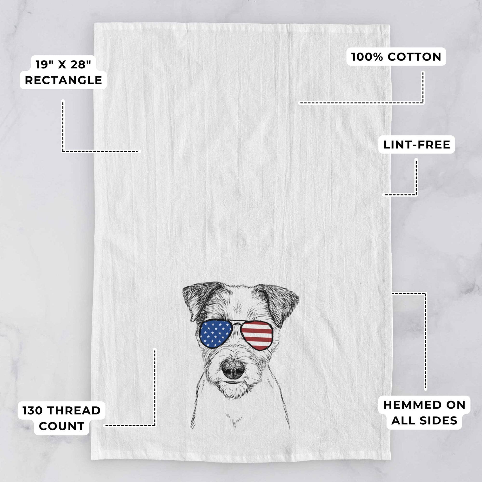 Bogart the Parson Russell Terrier Tea Towel