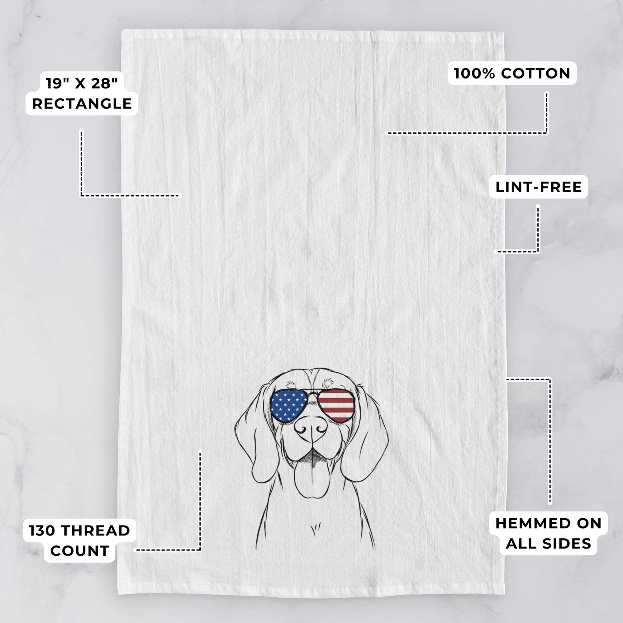 Bogie the Beagle Tea Towel