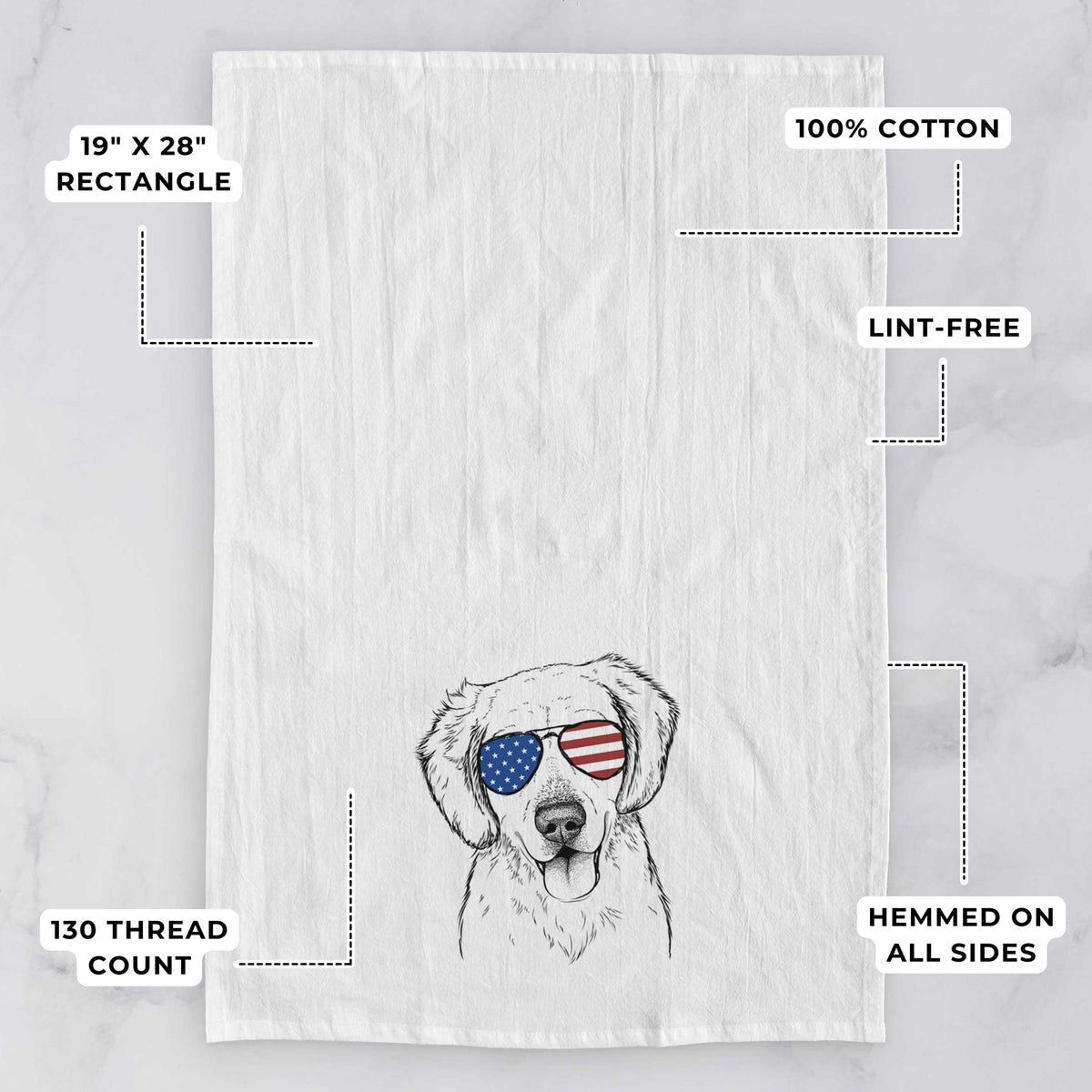 Bojo the Golden Retriever Tea Towel