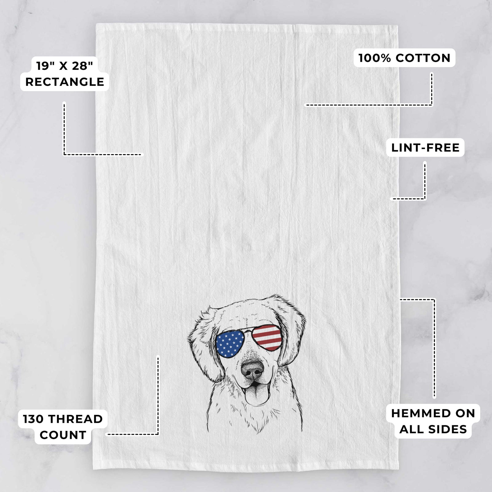 Bojo the Golden Retriever Tea Towel